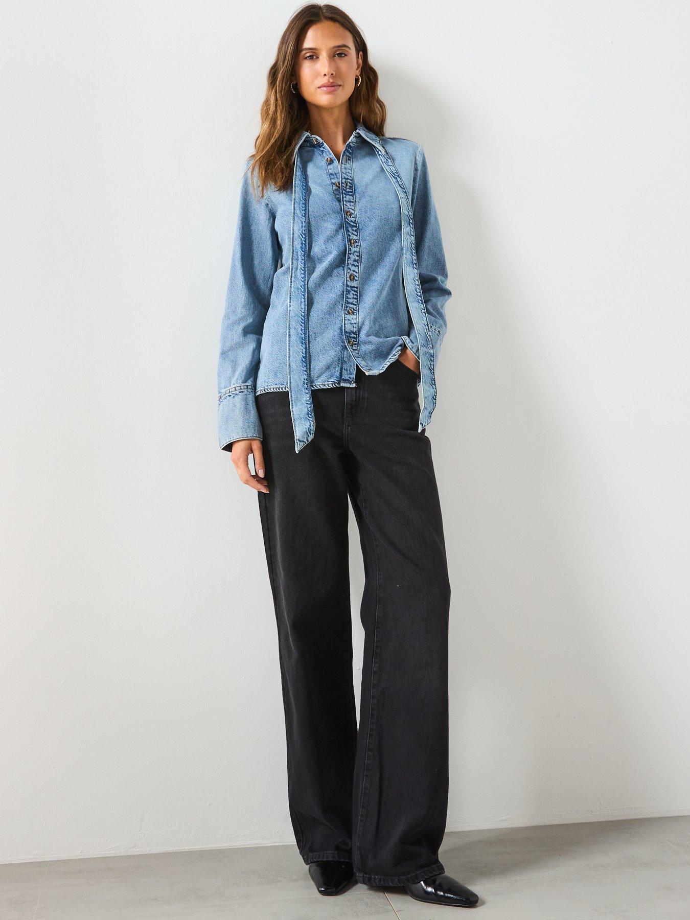 mango-denim-shirt-with-bowback