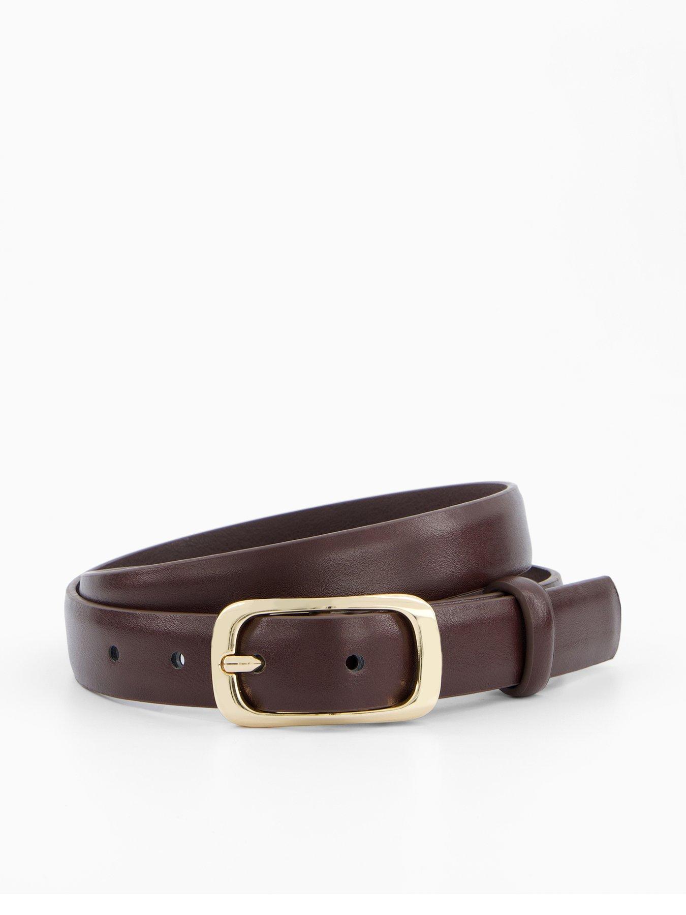 Mango Rectangular Buckle Belt - Brown