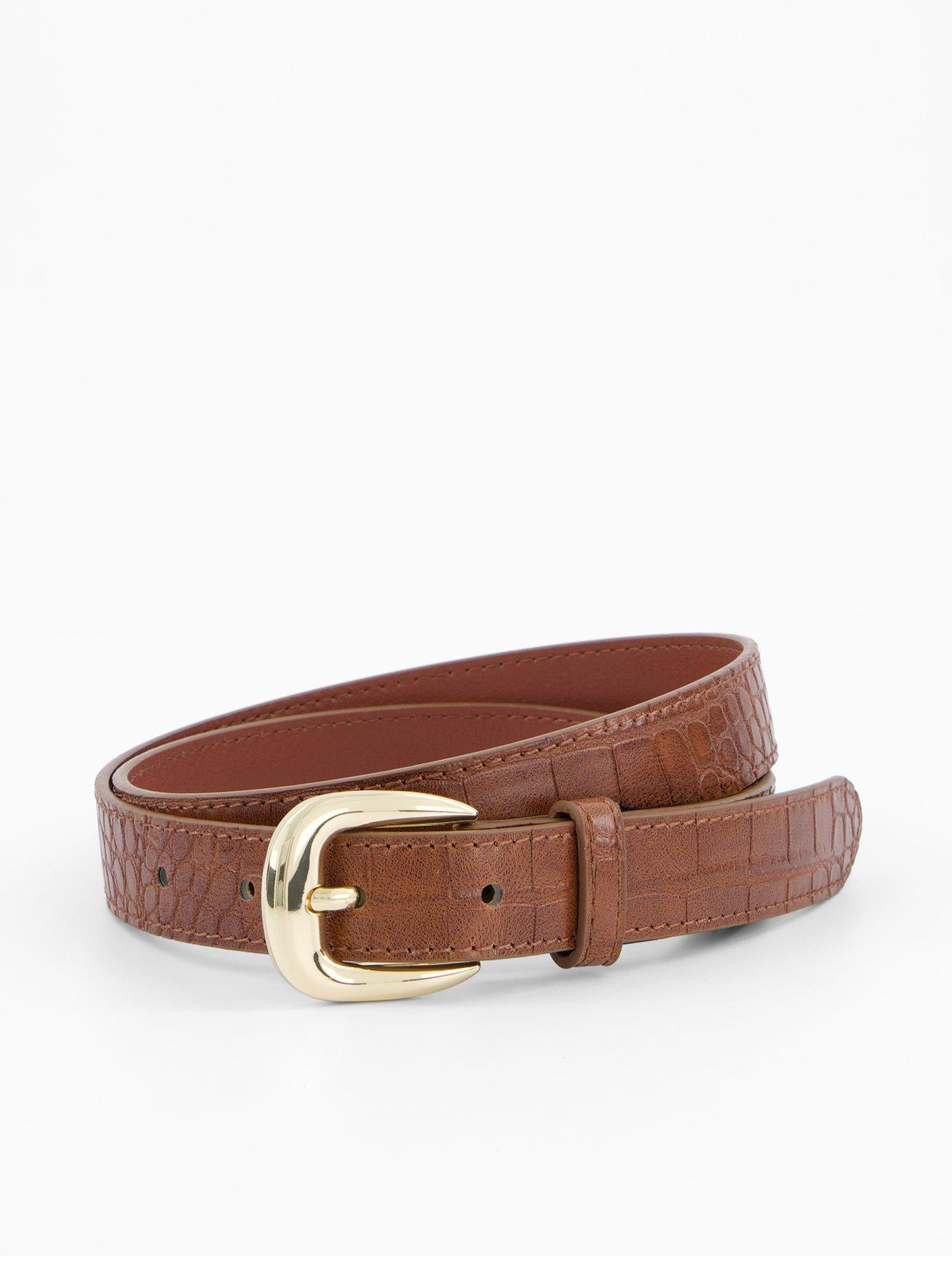 mango-croc-leather-effect-belt-brownfront