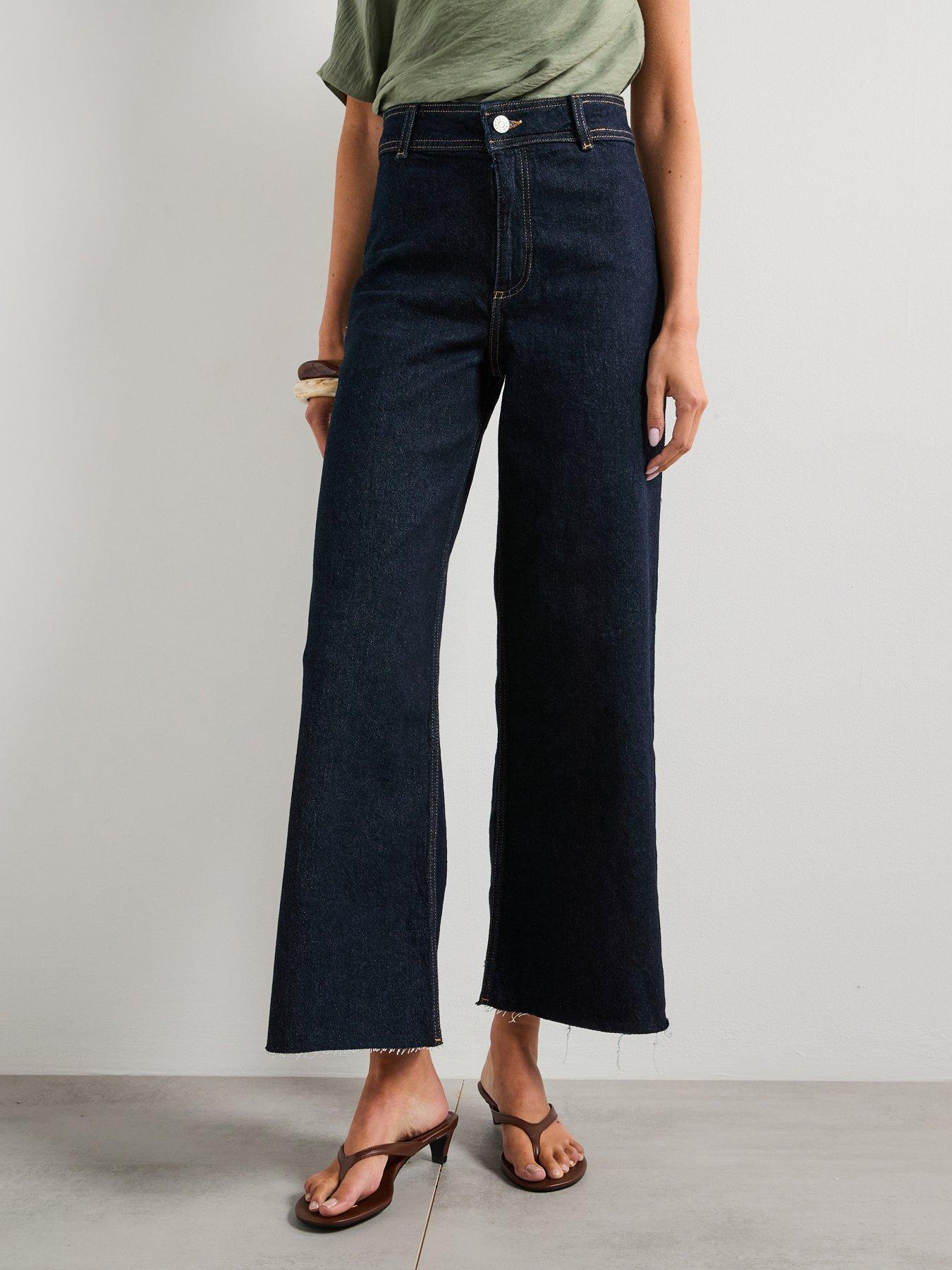 Mango Catherin Culotte High Rise Jeans - Blue