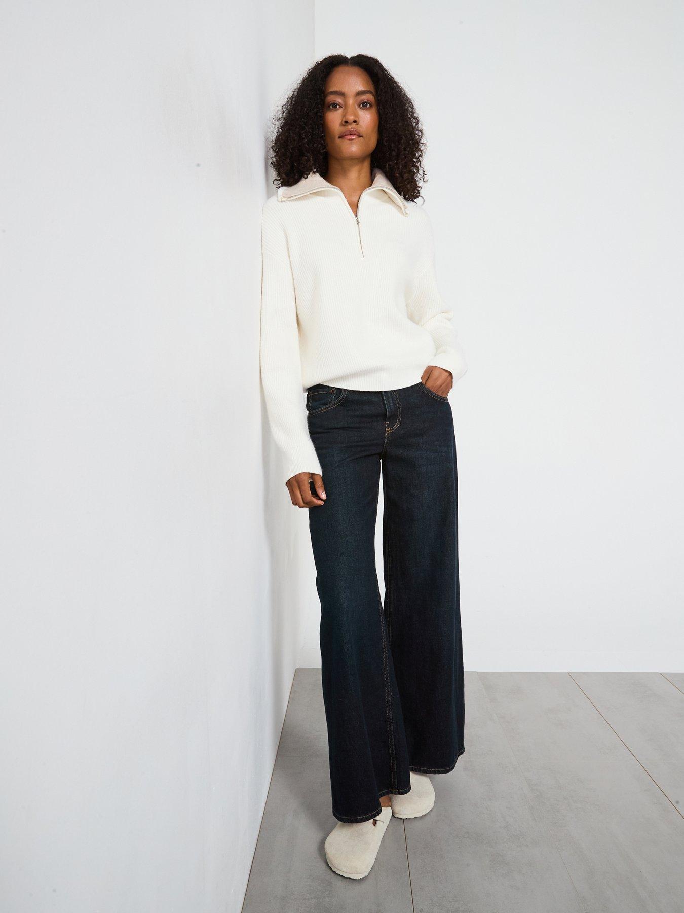 mango-contrast-collar-zip-jumperback