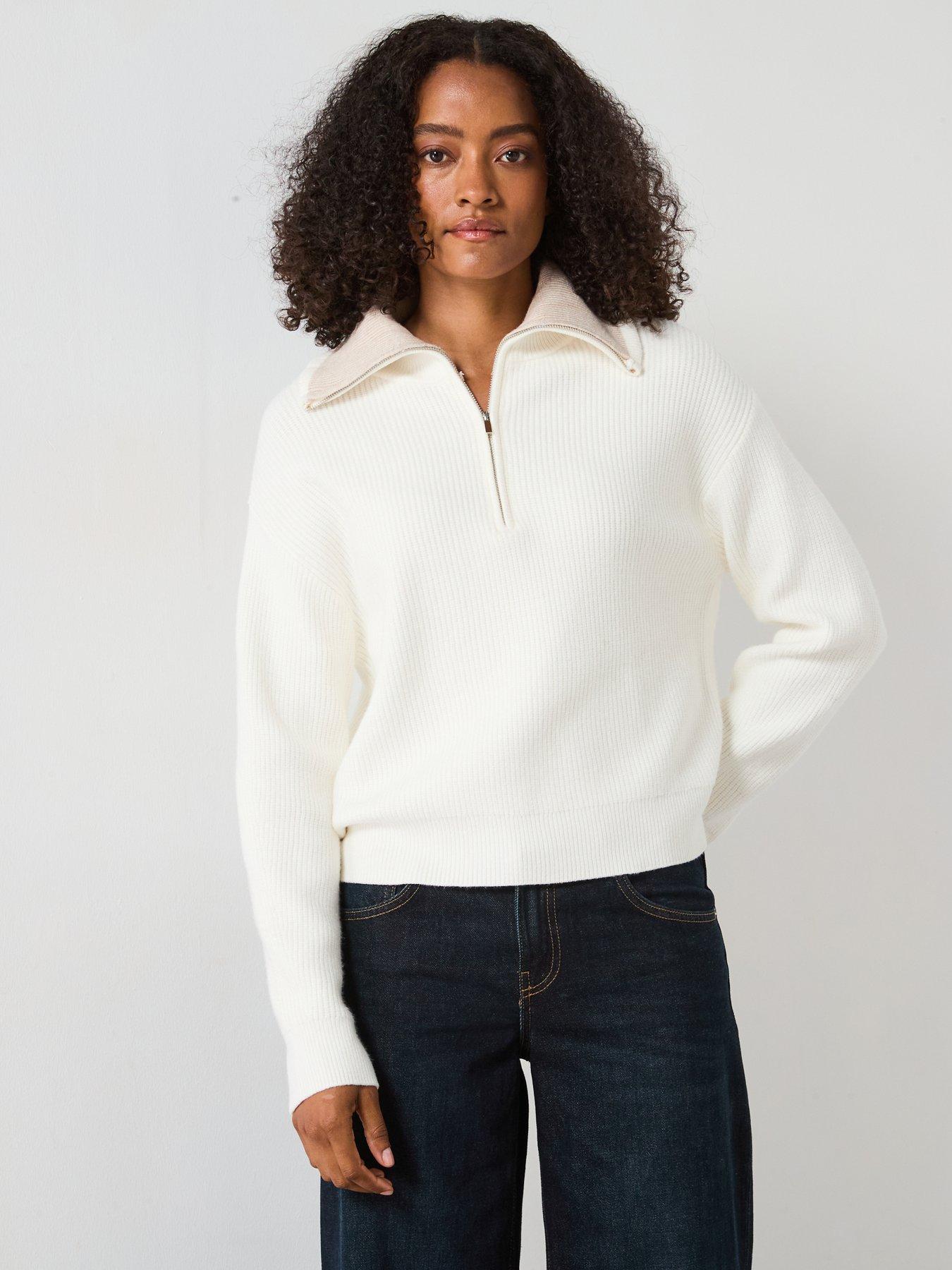 mango-contrast-collar-zip-jumperoutfit