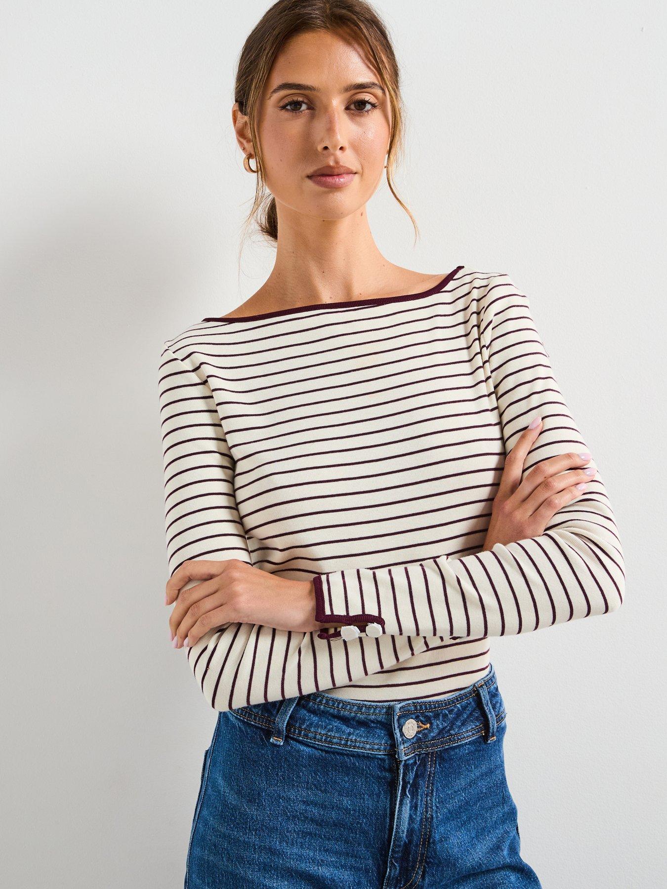 Mango Cotton T-Shirt with Buttoned Cuffs - Red