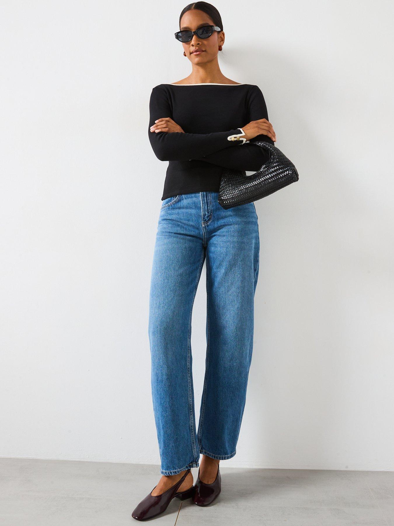 Image 3 of 6 of Mango Tipped Long Sleeve Shirt - Black