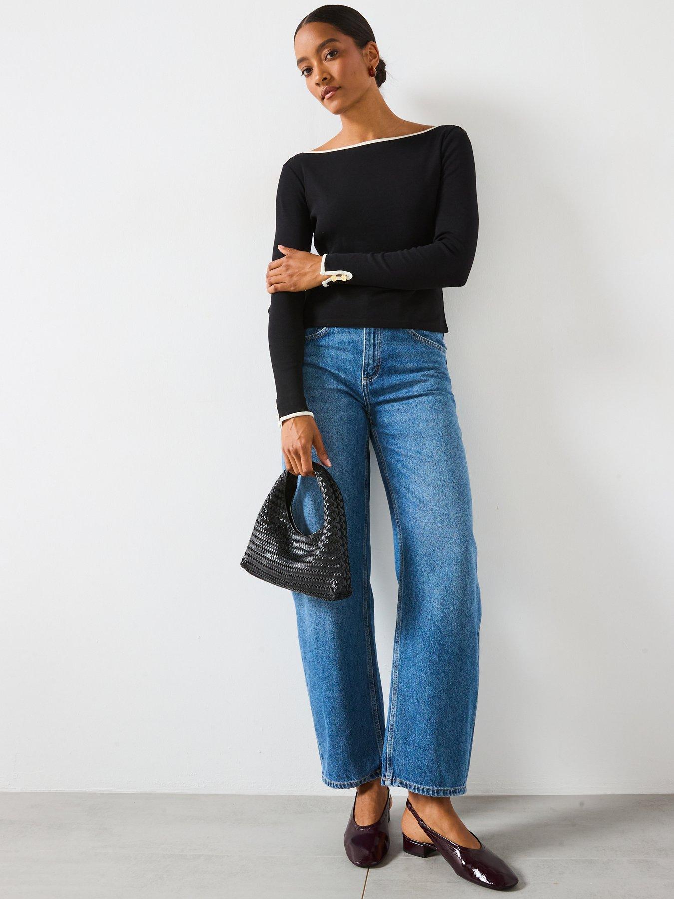 Image 5 of 6 of Mango Tipped Long Sleeve Shirt - Black