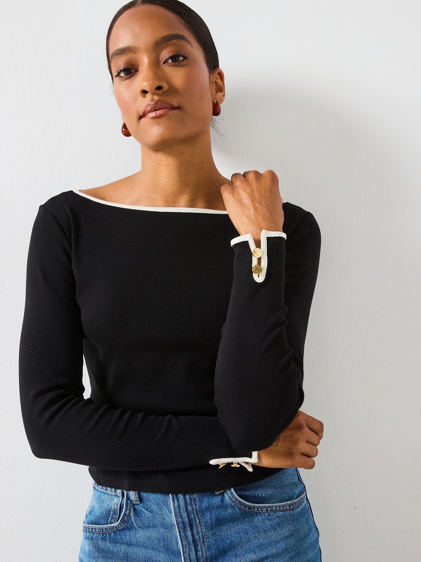Image 6 of 6 of Mango Tipped Long Sleeve Shirt - Black