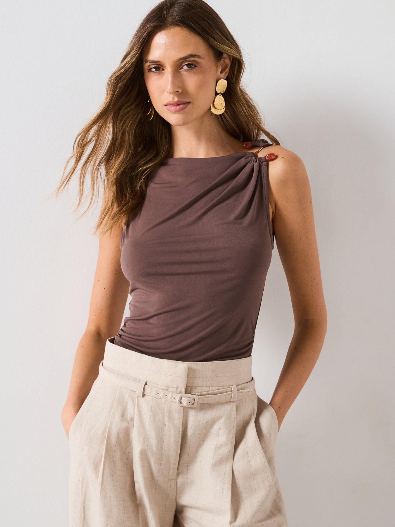 mango-beaded-detail-tank-top-beigeoutfit