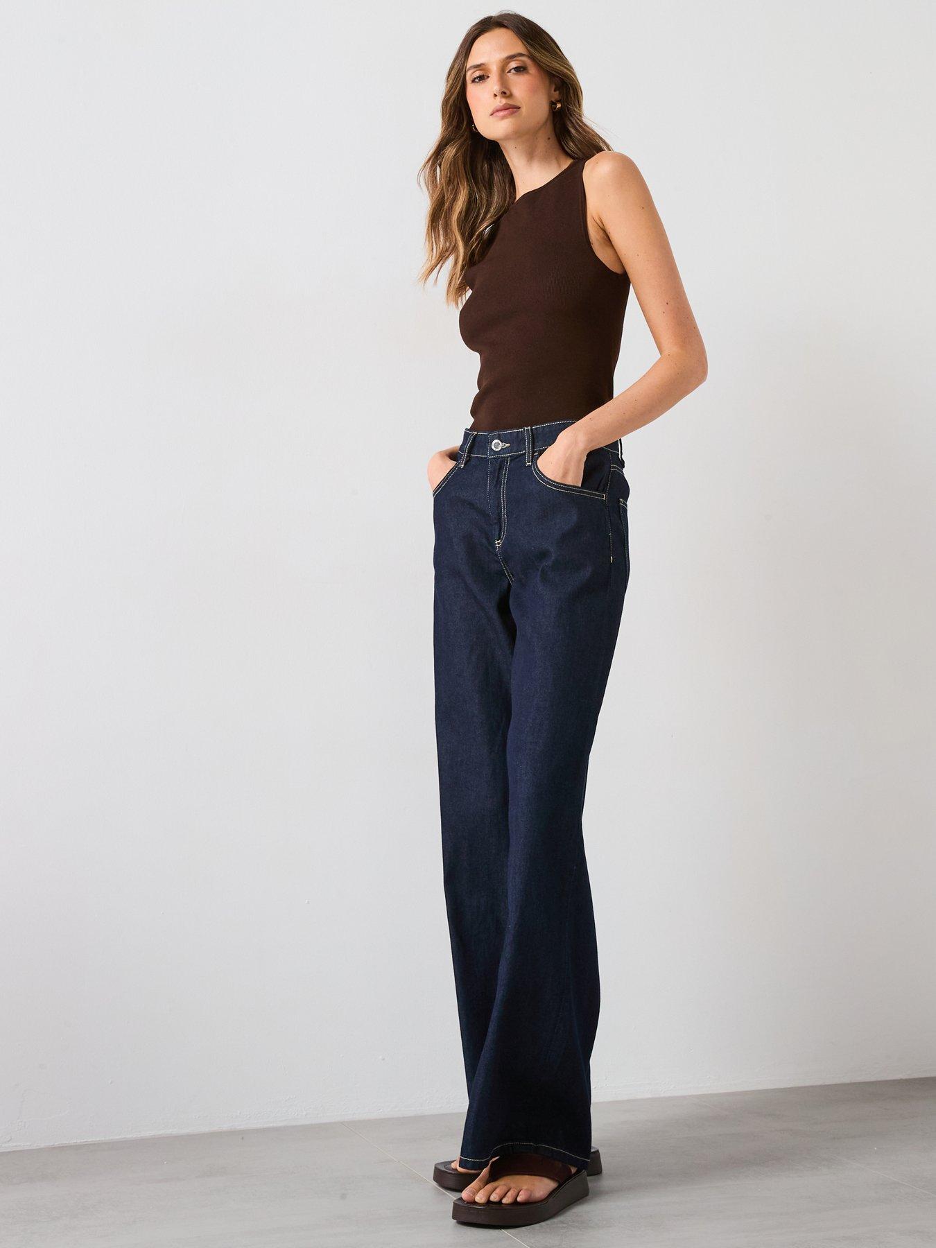 Image 5 of 6 of Mango Low Waist Wide leg Jeans - Blue