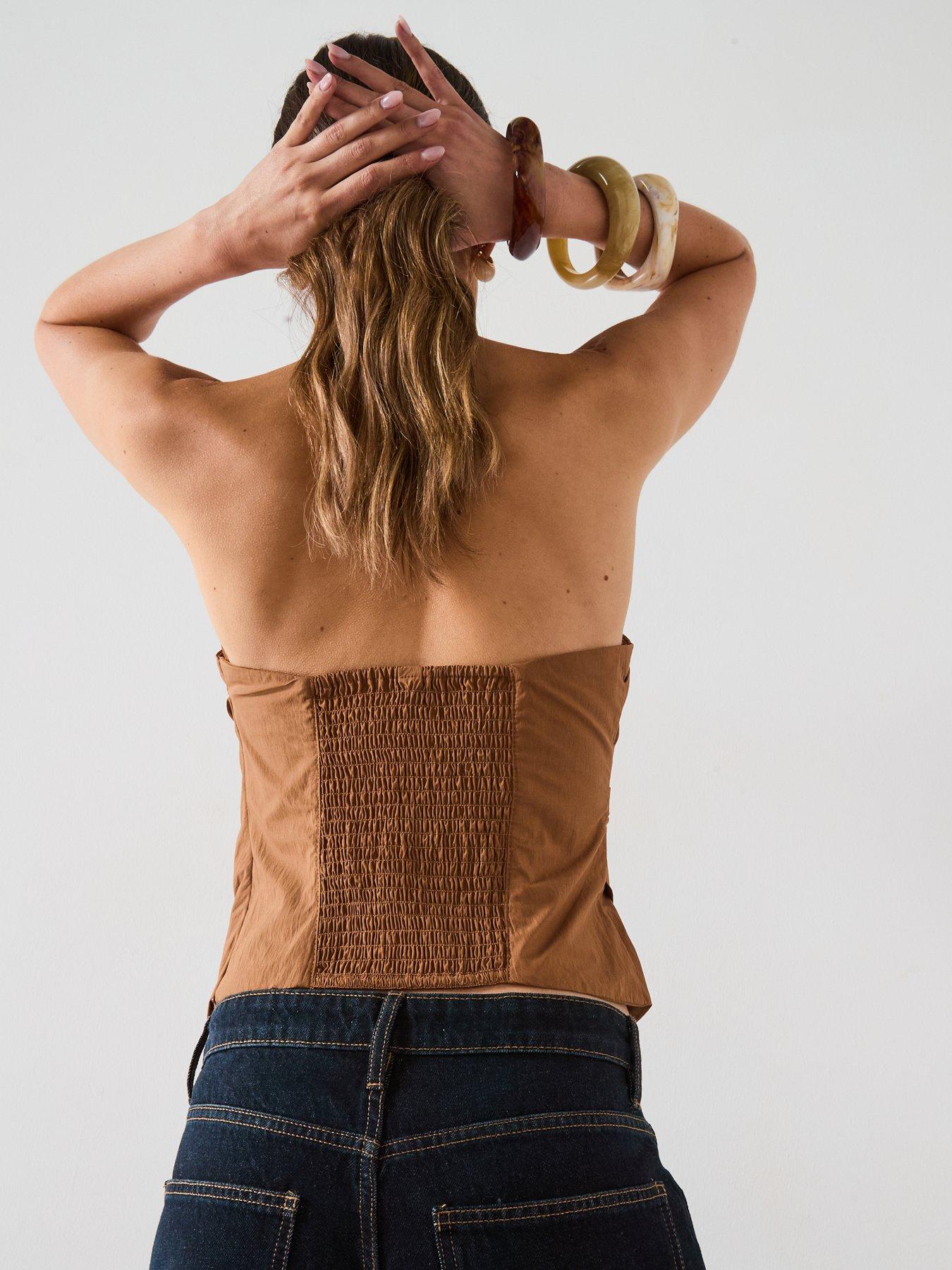 mango-asymmetrical-strapless-top-brownstillFront