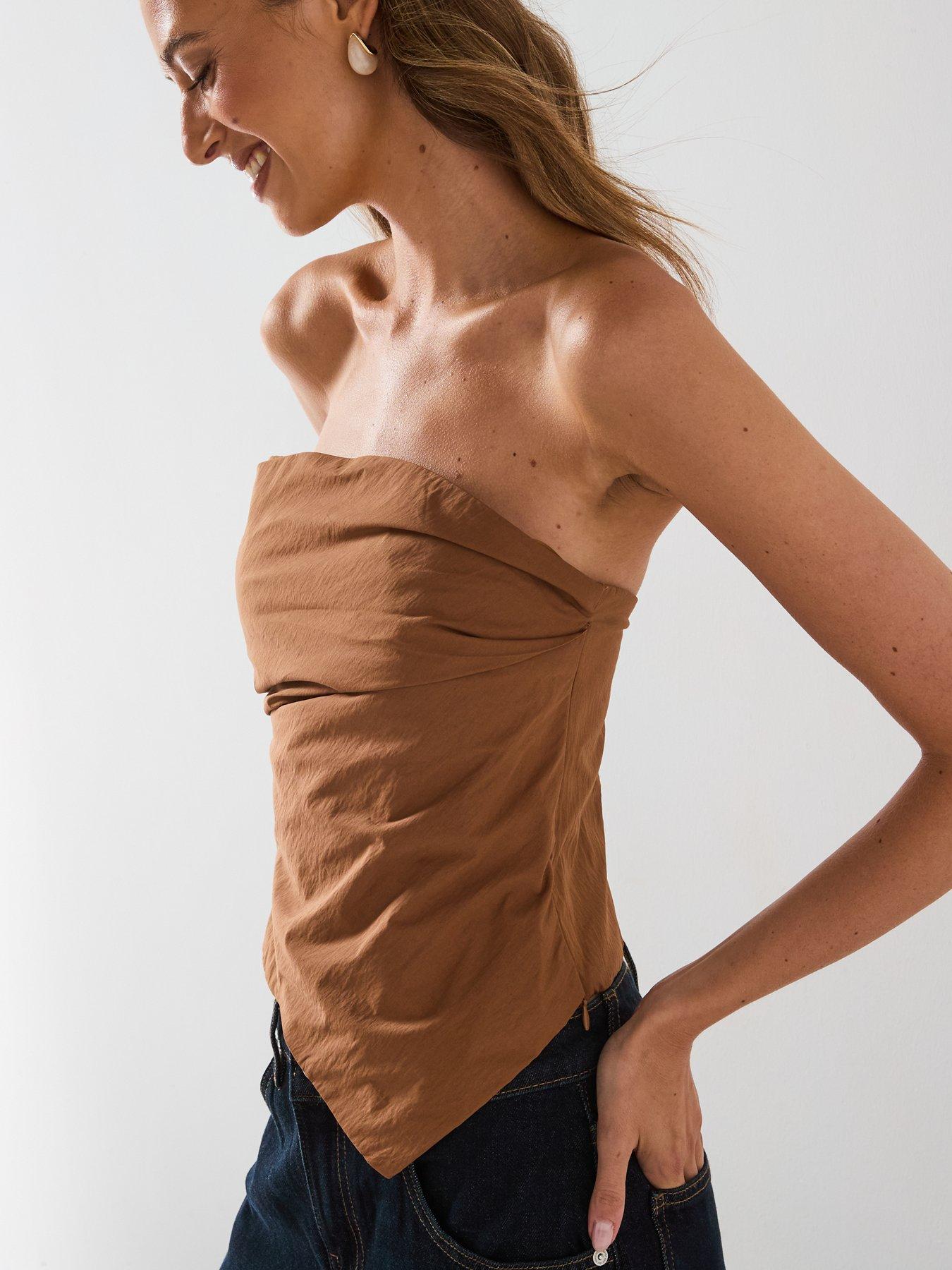 mango-asymmetrical-strapless-top-browndetail