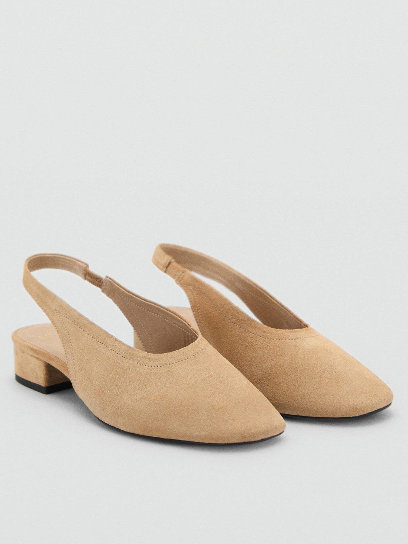 Mango Suede Heeled Shoes - Beige