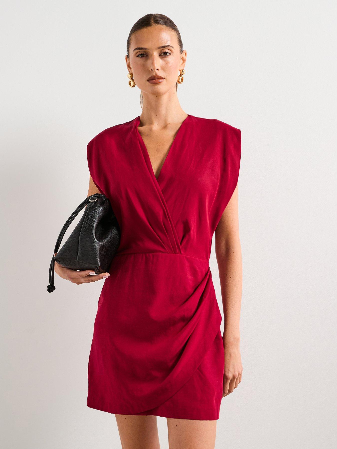 Mango Lyocell Wrap Dress - Red
