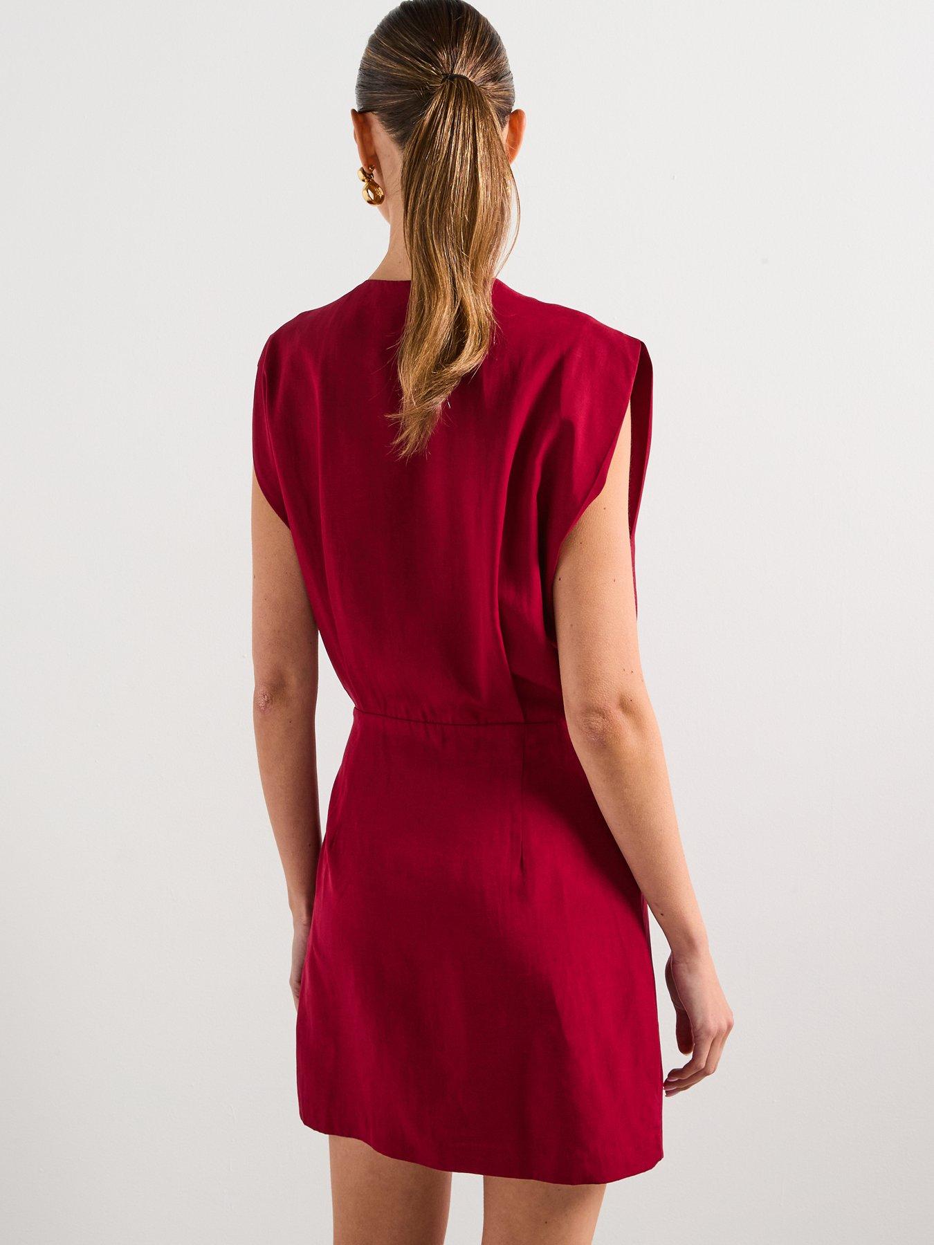 mango-lyocell-wrap-dress-redstillFront