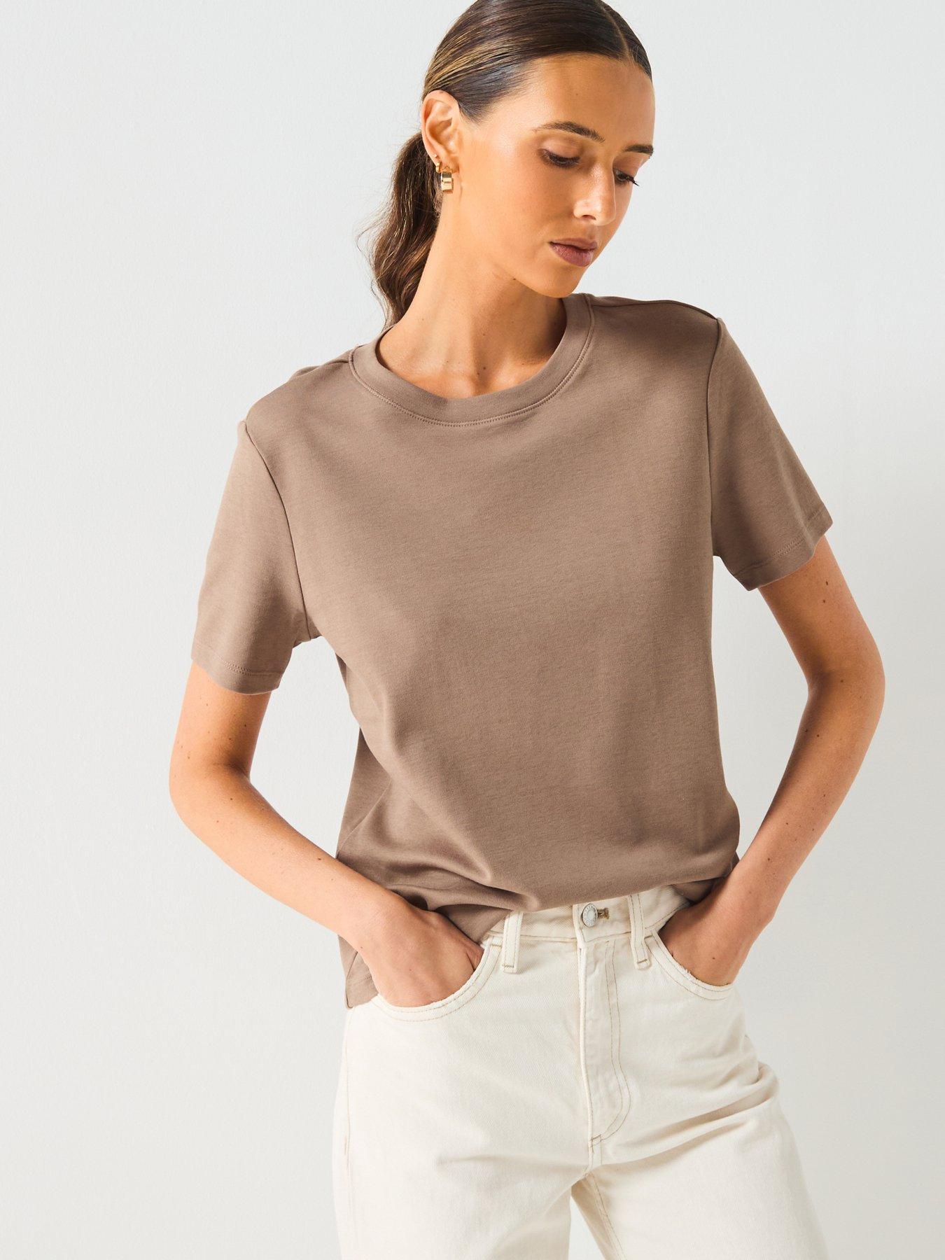 Image 1 of 6 of Mango Cotton Short Sleeve T-Shirt - Grey