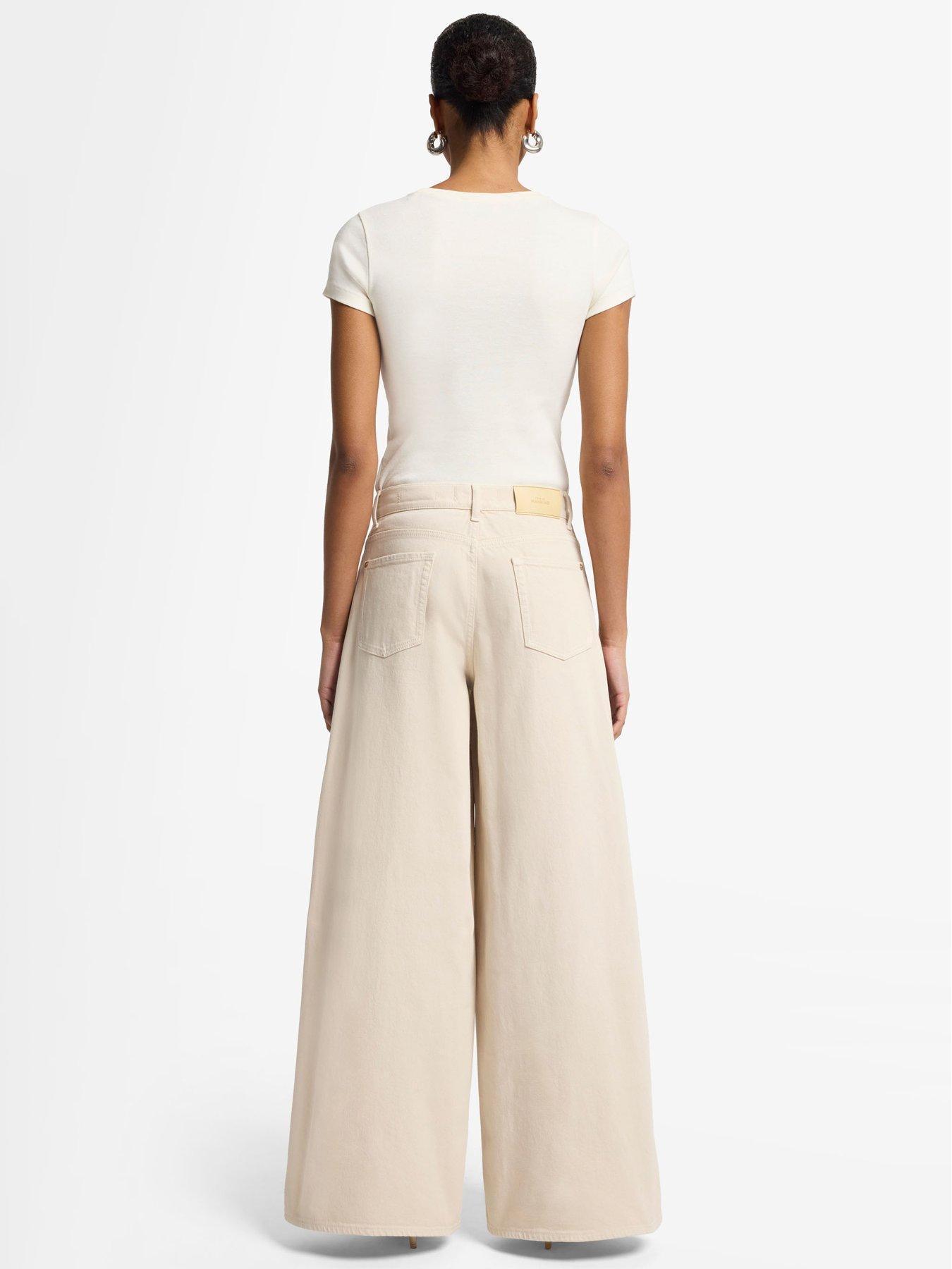Image 4 of 6 of 7 FOR ALL MANKIND Marie Wide Leg Jeans - Cream