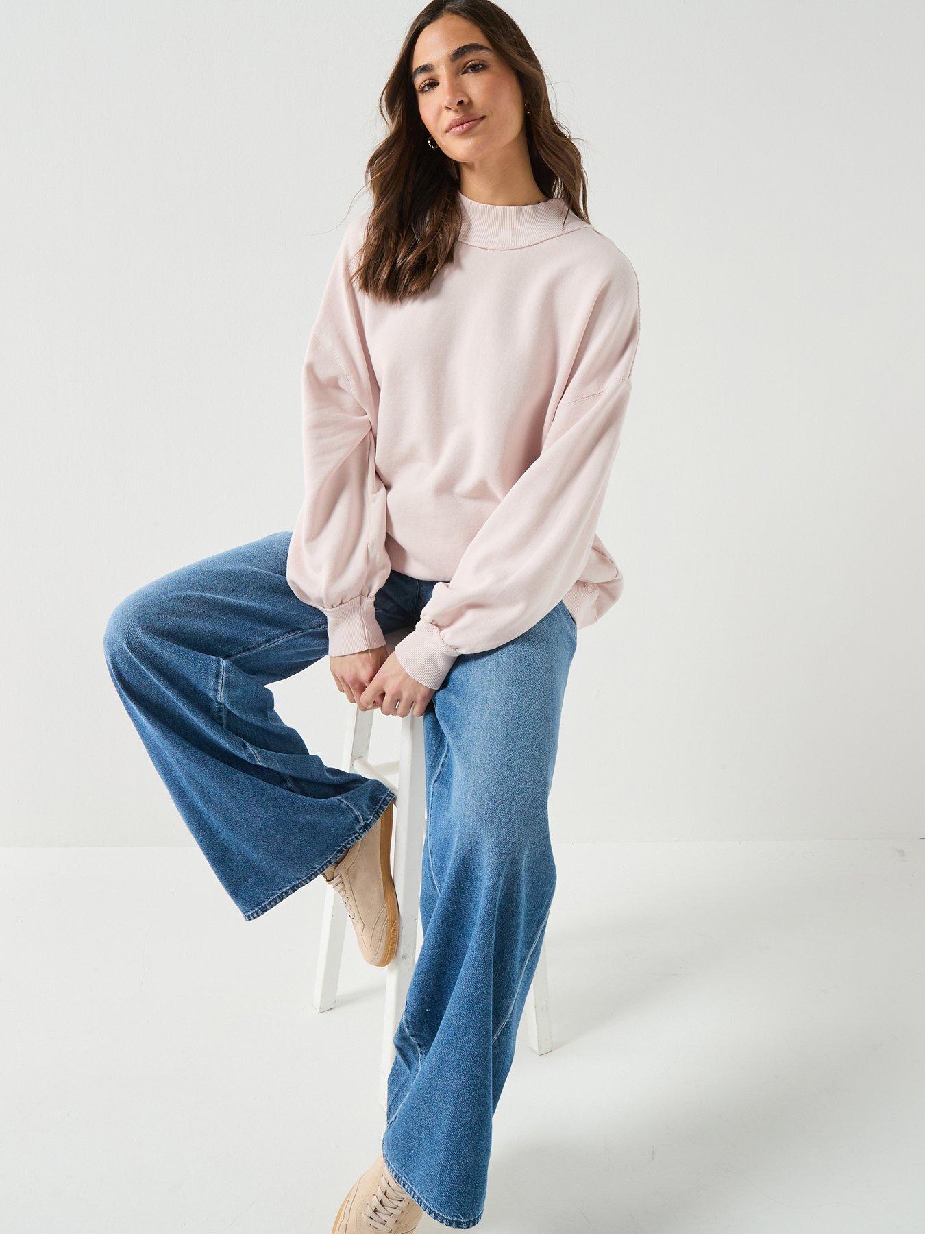 7 FOR ALL MANKIND Pull On Wide Leg Jeans - Mid Wash