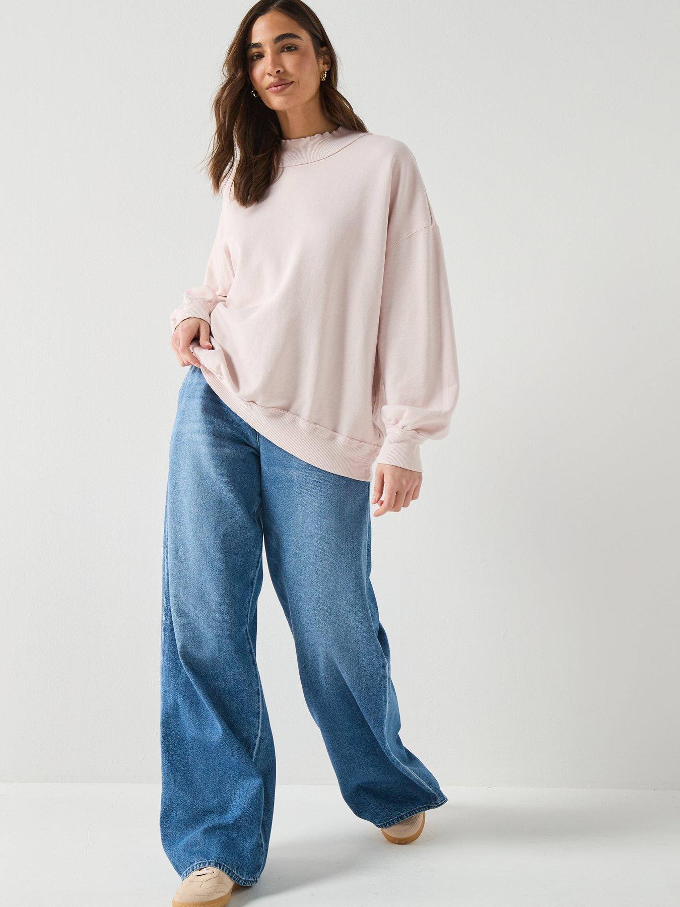 Image 3 of 6 of 7 FOR ALL MANKIND Pull On Wide Leg Jeans - Mid Wash