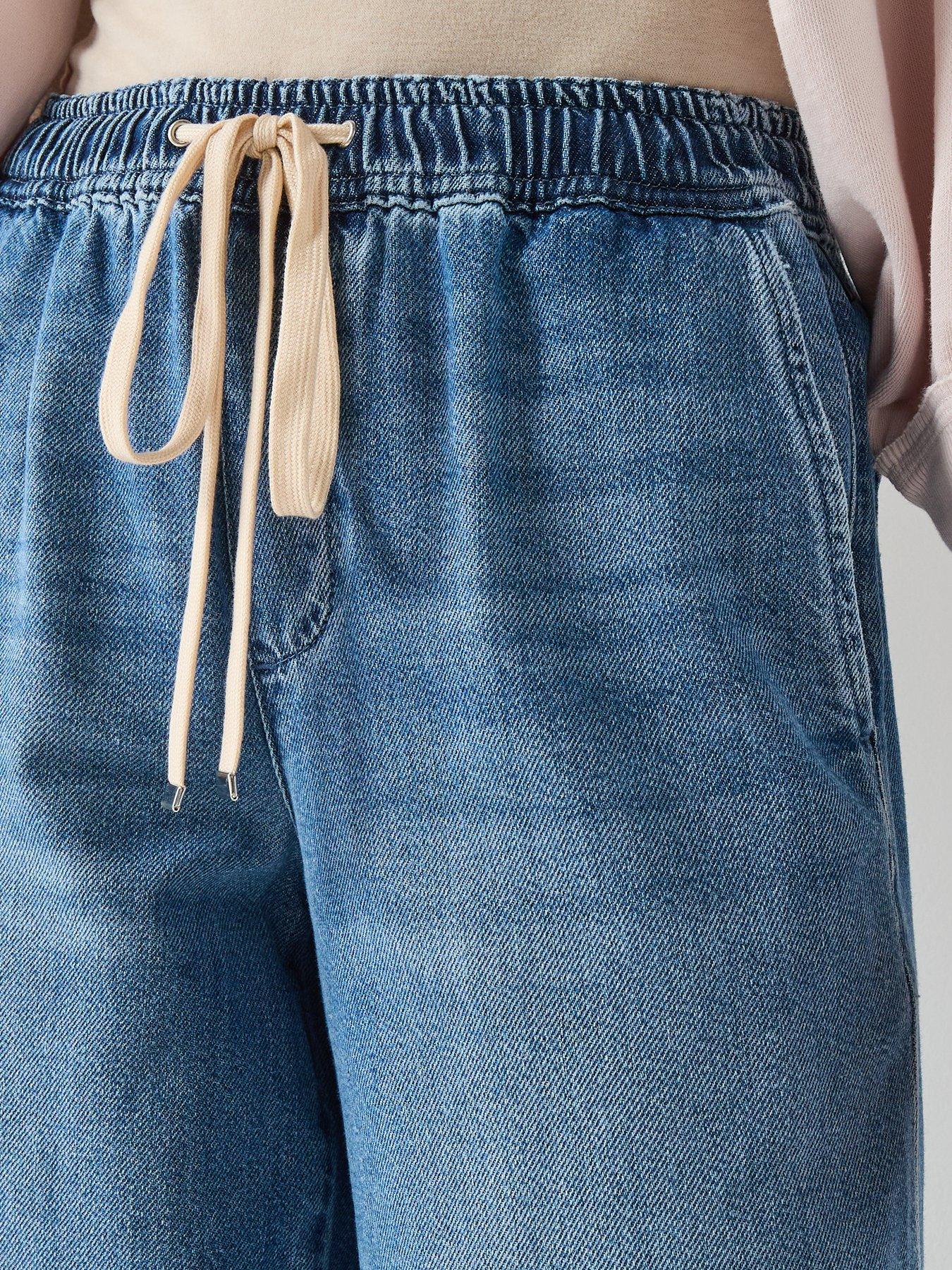 Image 5 of 6 of 7 FOR ALL MANKIND Pull On Wide Leg Jeans - Mid Wash