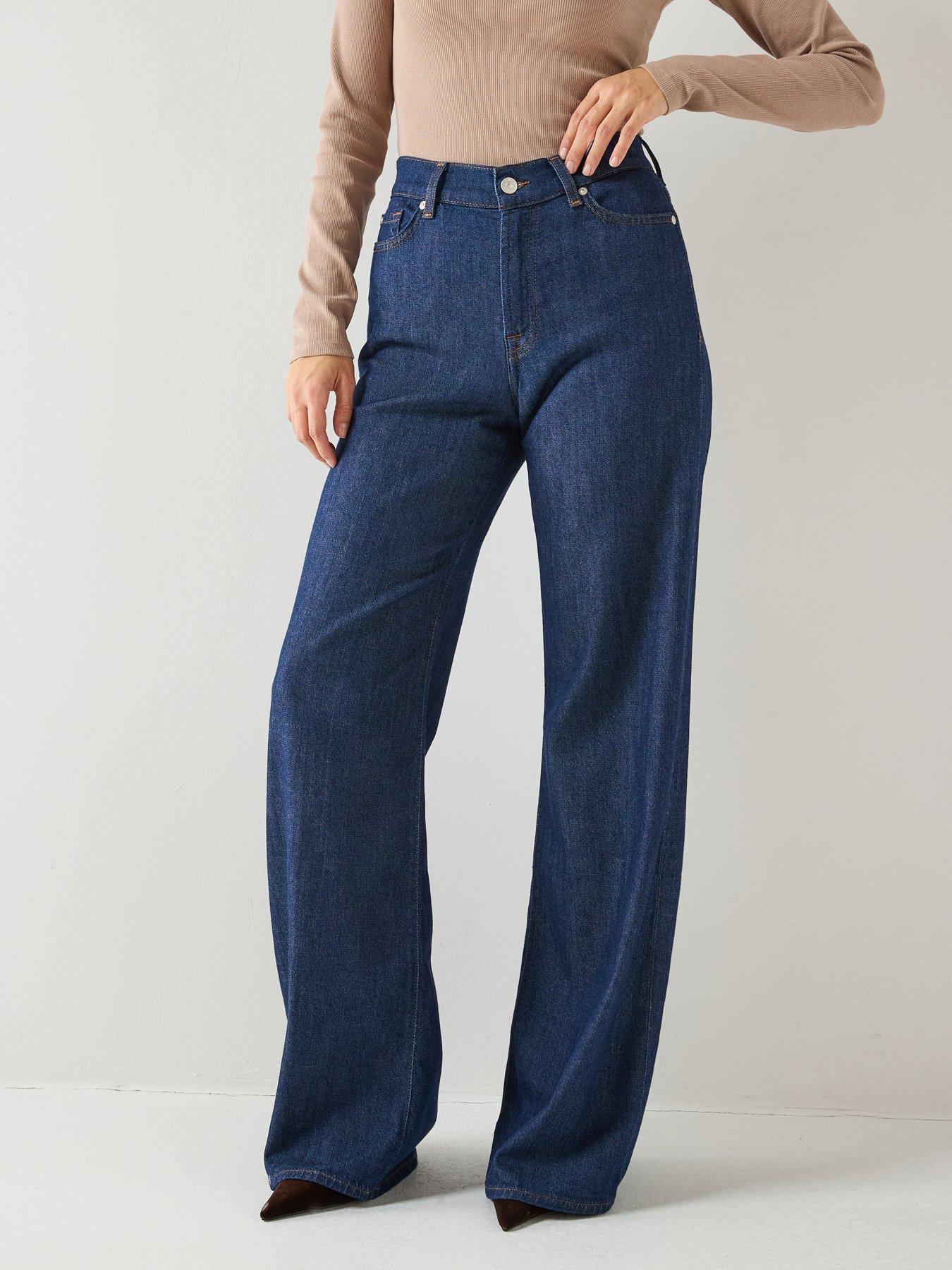 Image 1 of 6 of 7 FOR ALL MANKIND Lotta Wide Leg Jeans - Blue