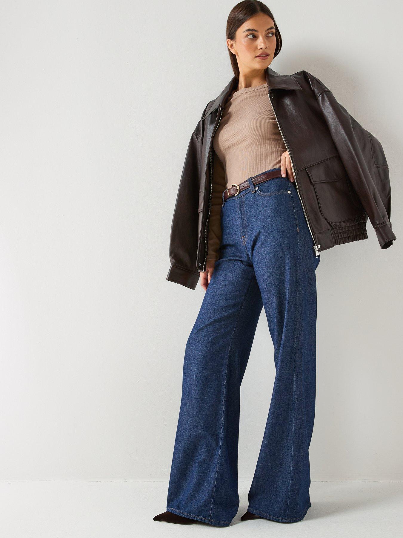 Image 3 of 6 of 7 FOR ALL MANKIND Lotta Wide Leg Jeans - Blue