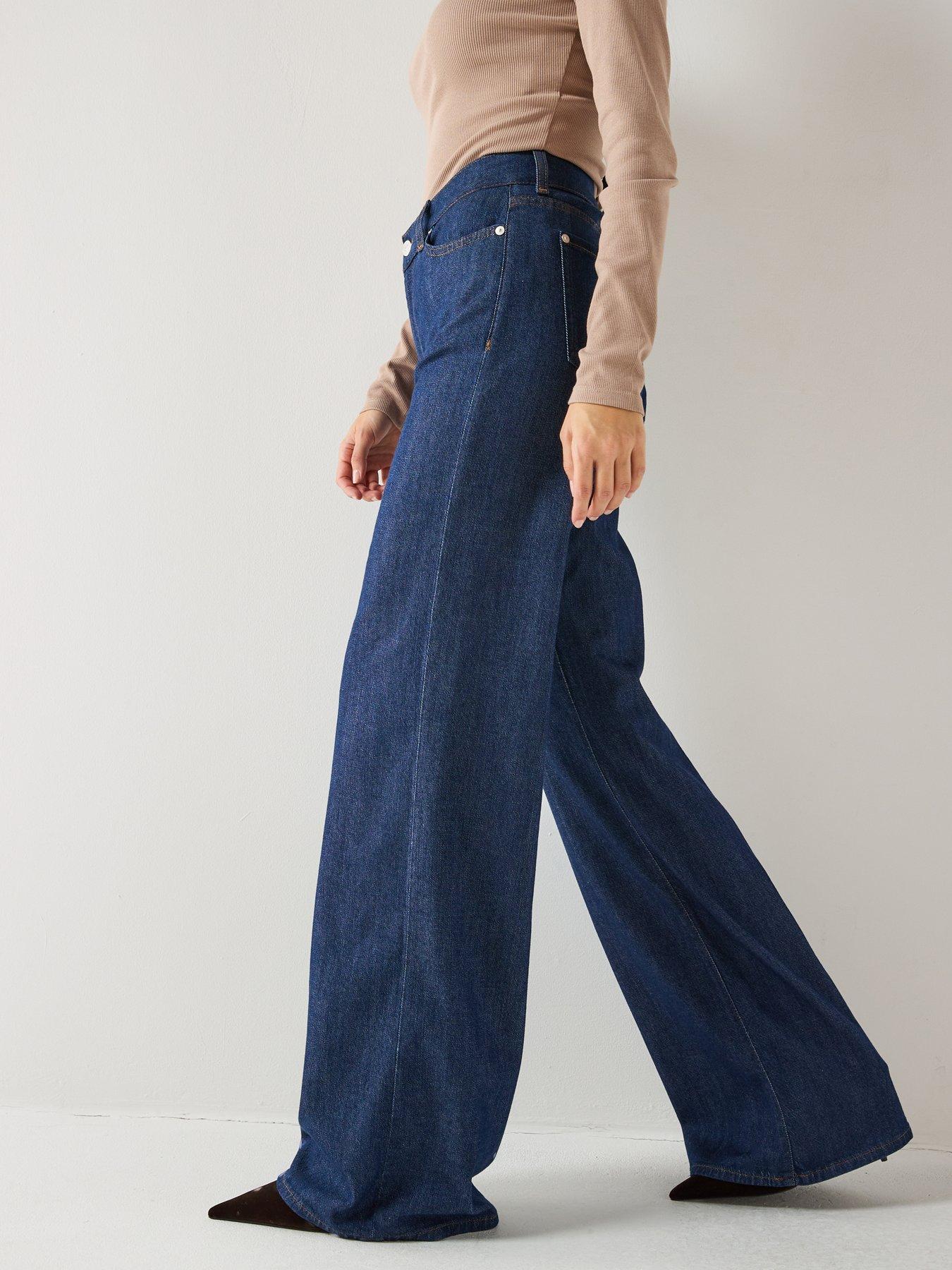 Image 5 of 6 of 7 FOR ALL MANKIND Lotta Wide Leg Jeans - Blue