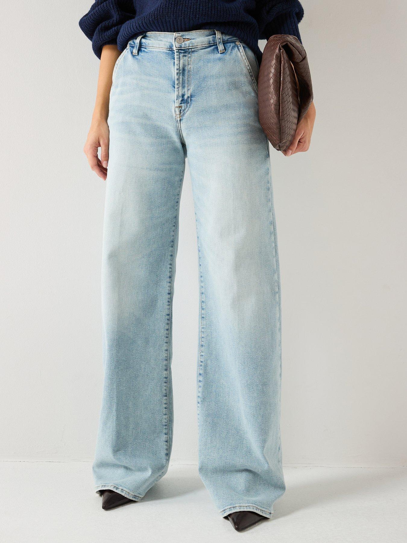 7 FOR ALL MANKIND Lotta Wide Leg Trousers - Light Wash