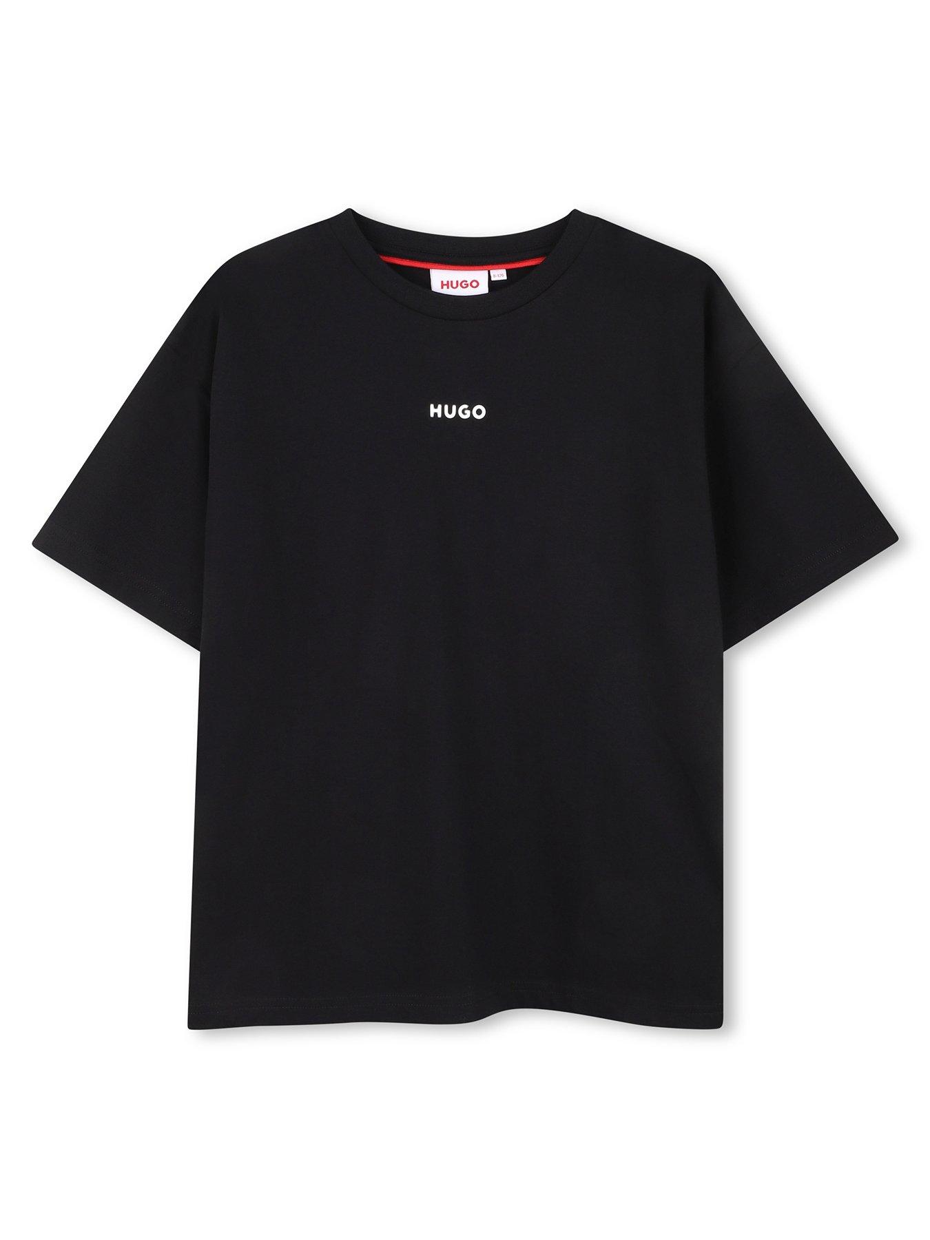 hugo-boys-small-logo-t-shirt-black
