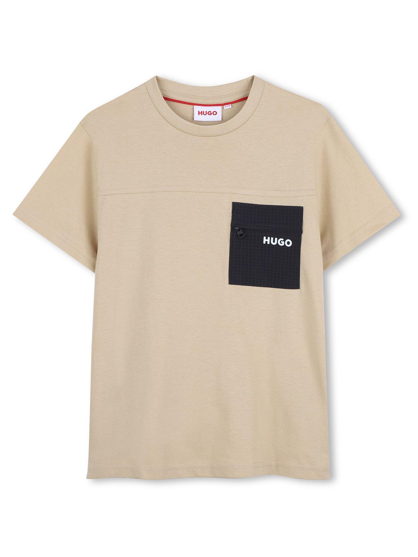 HUGO Boys Pocket Logo T-Shirt - Beige