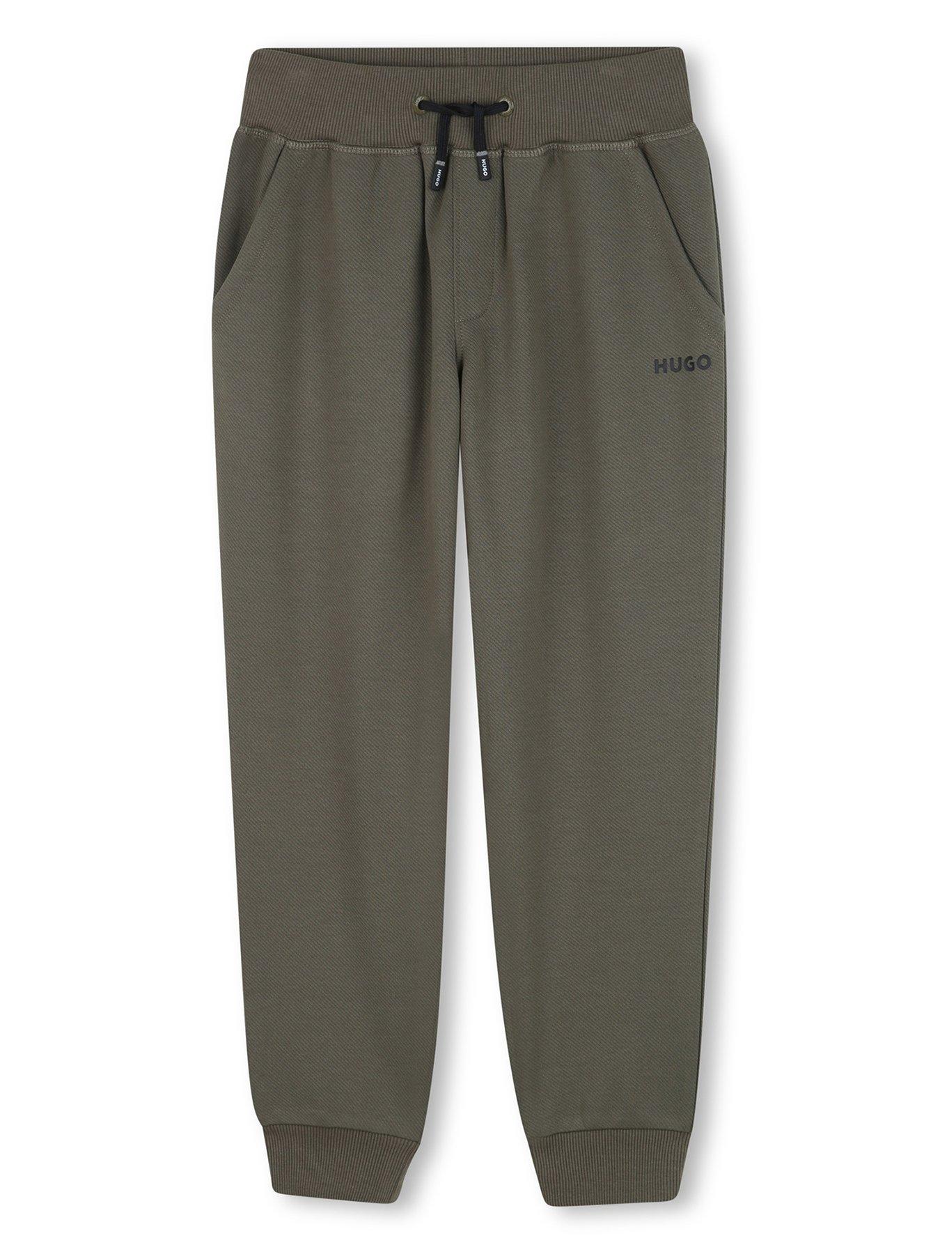 hugo-boys-logo-sweat-pants-khaki