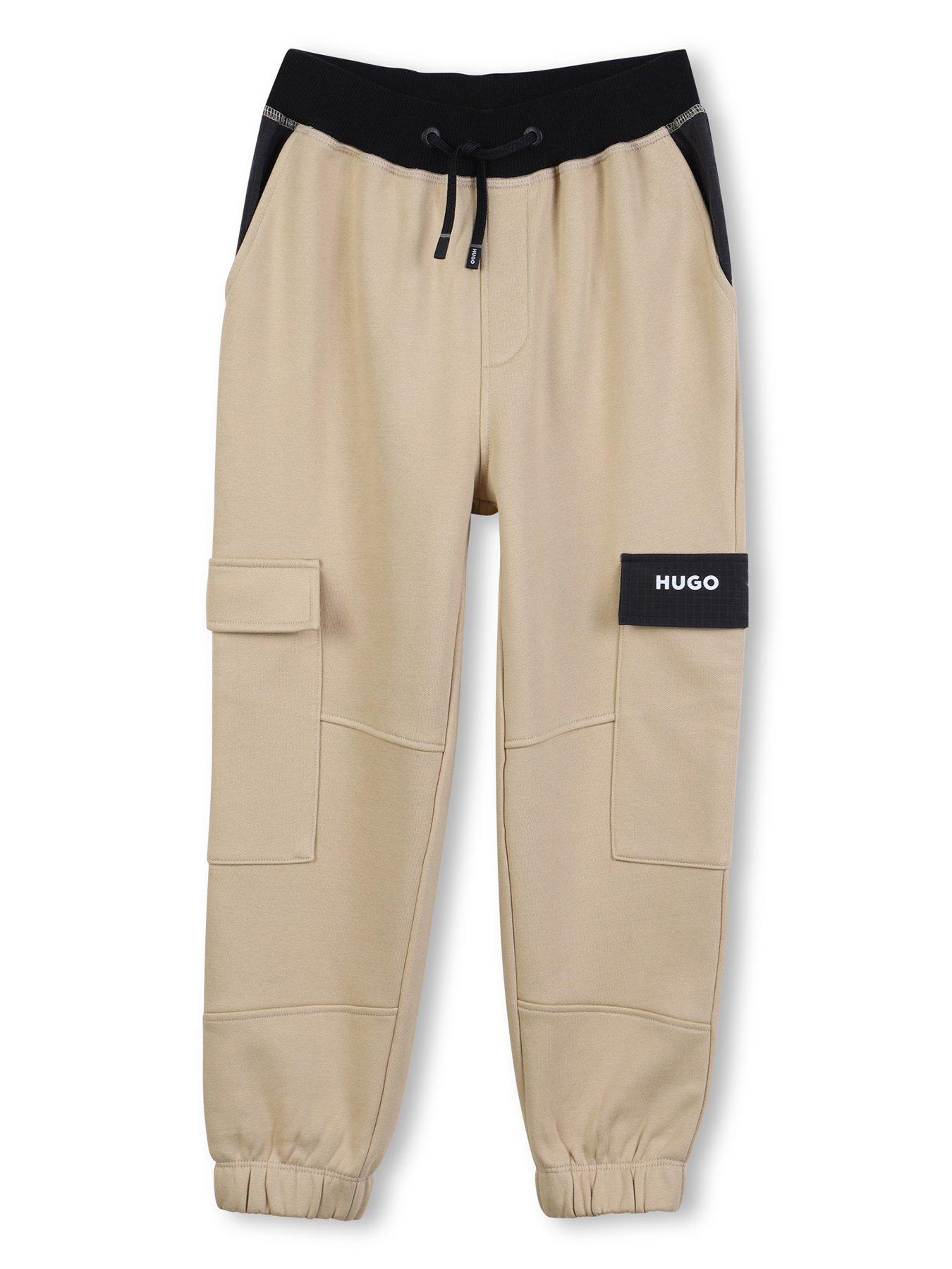 hugo-boys-logo-pocket-sweat-pants-beige