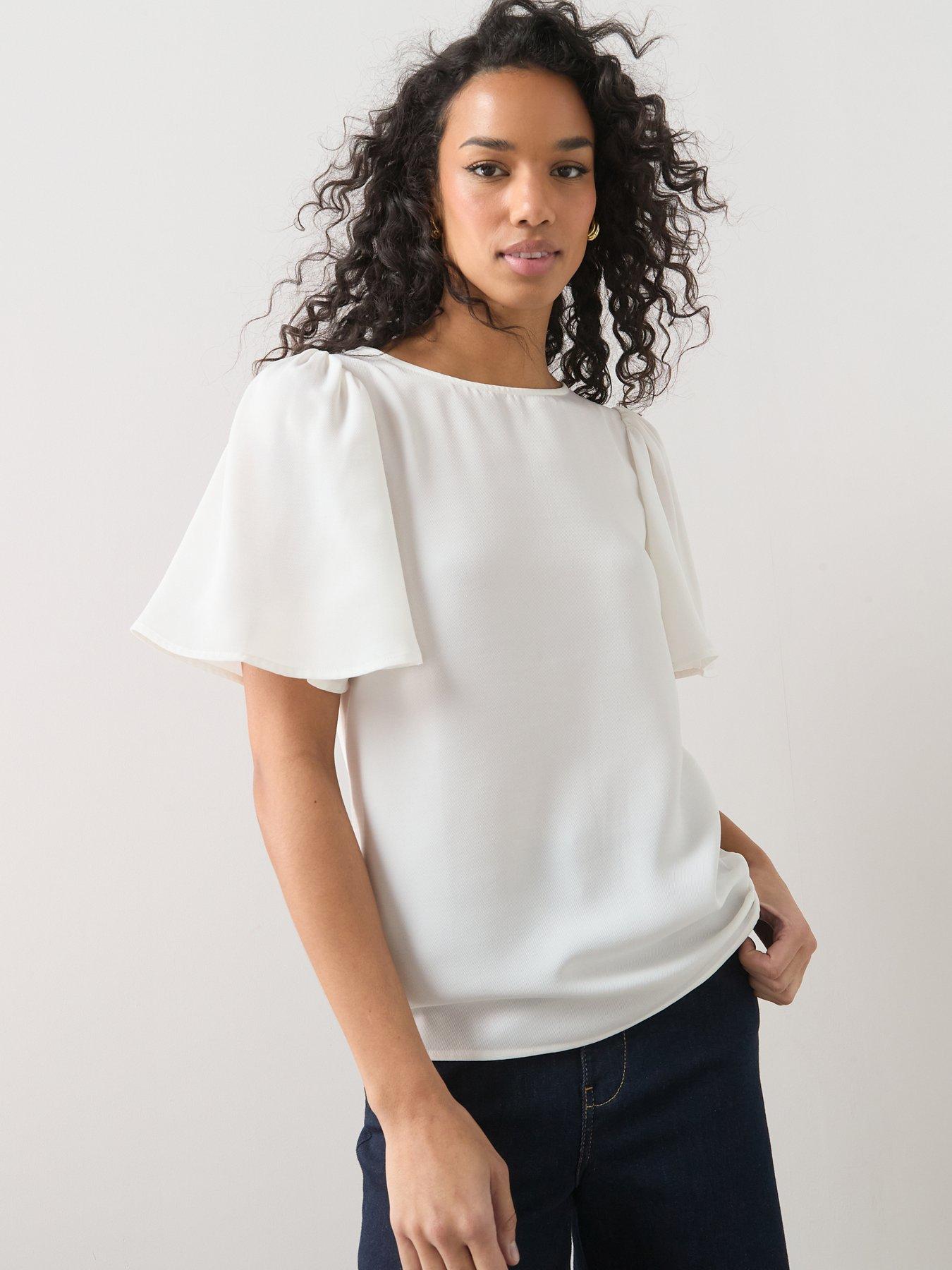 the-very-collection-angel-sleeve-plain-blouse-whitedetail