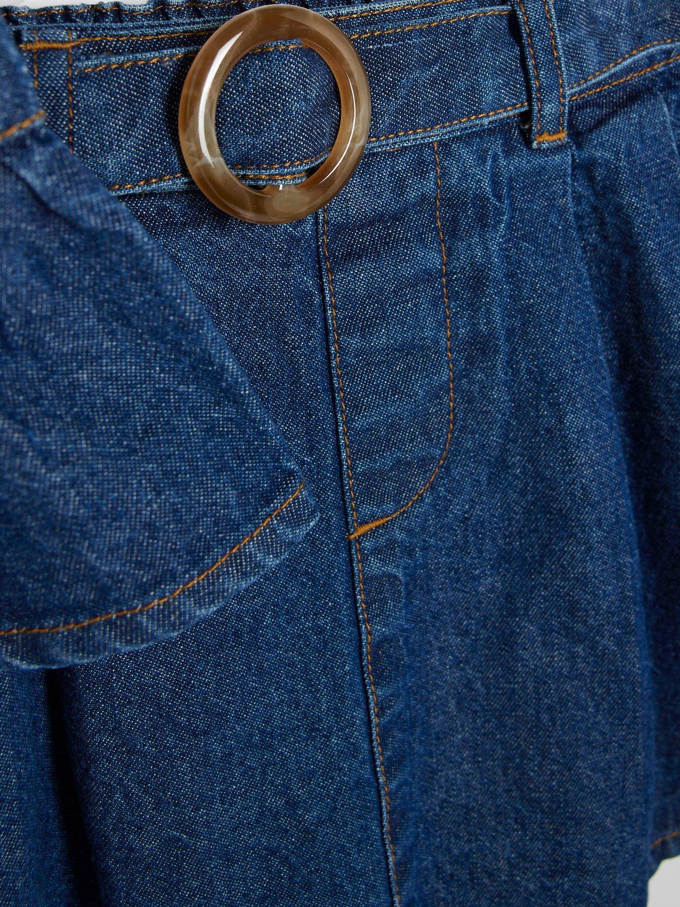 Image 5 of 5 of River Island Mini Girls Denim Peplum Top Set - Blue