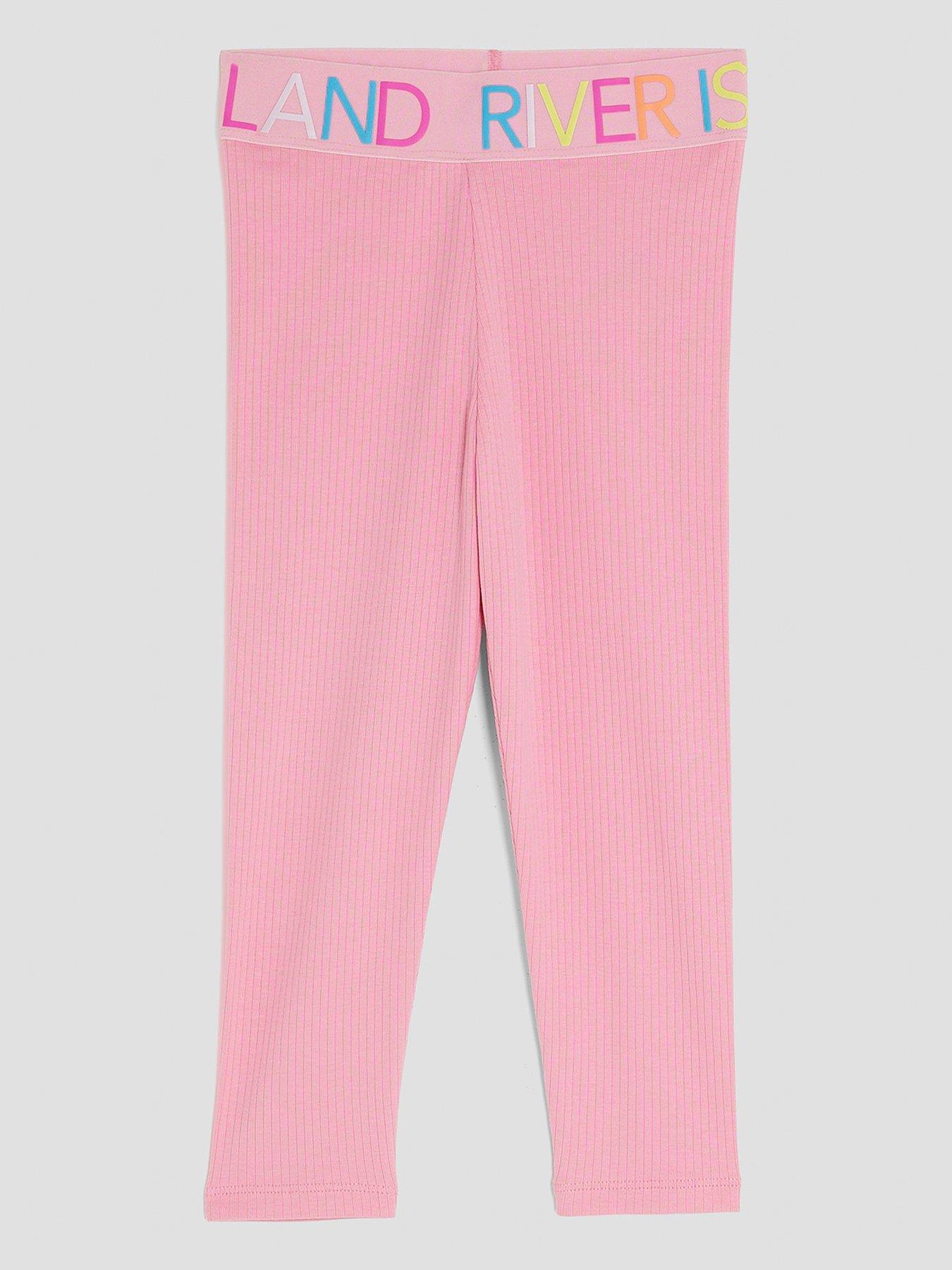 River Island Mini Mini Girls Waistband Leggings - Pink