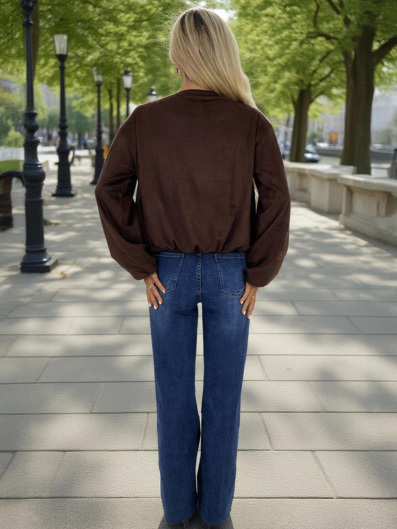 Image 3 of 5 of AX Paris Chocolate Blouson Jacket - Brown