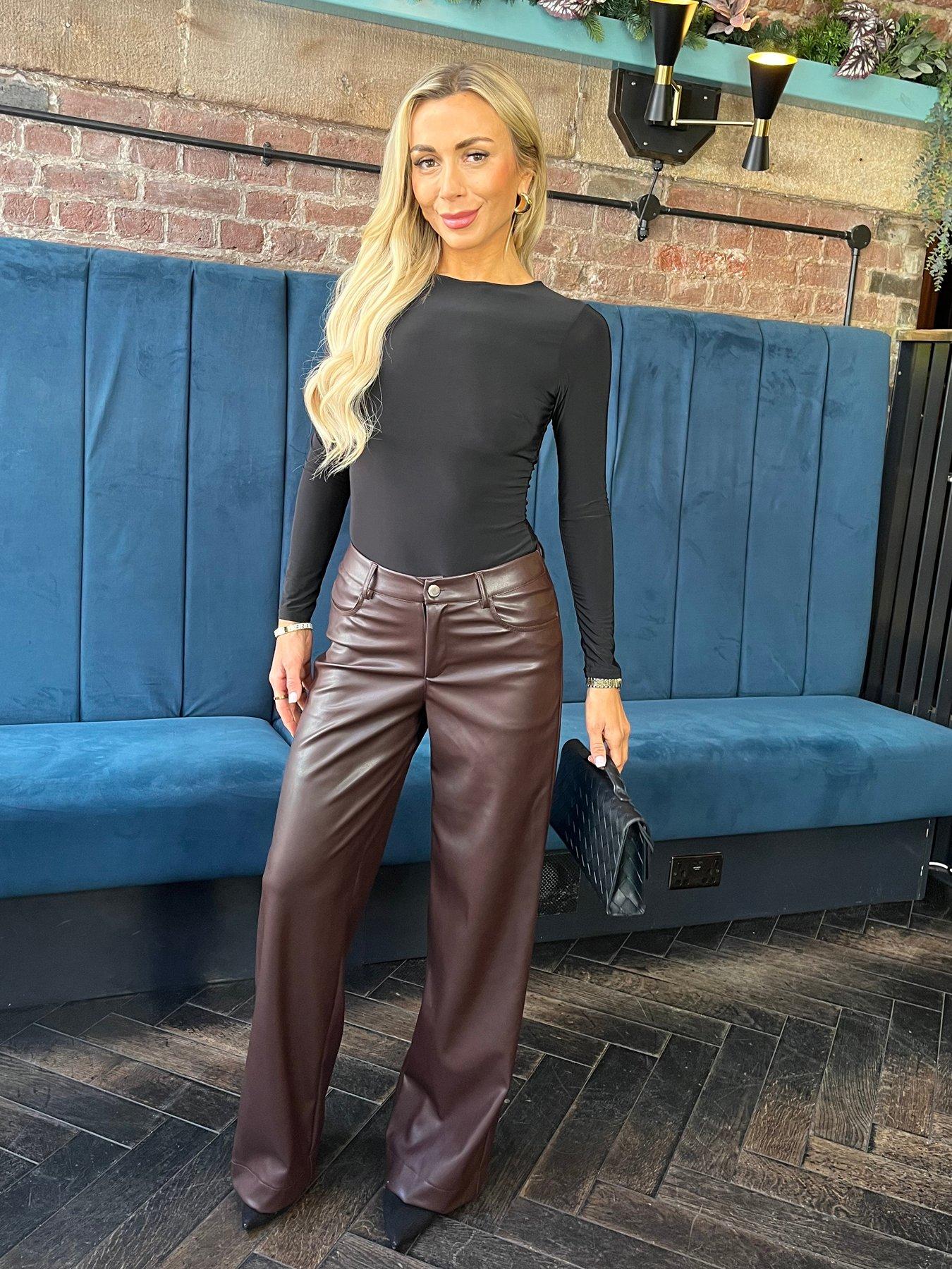 AX Paris Pu Trouser - Brown