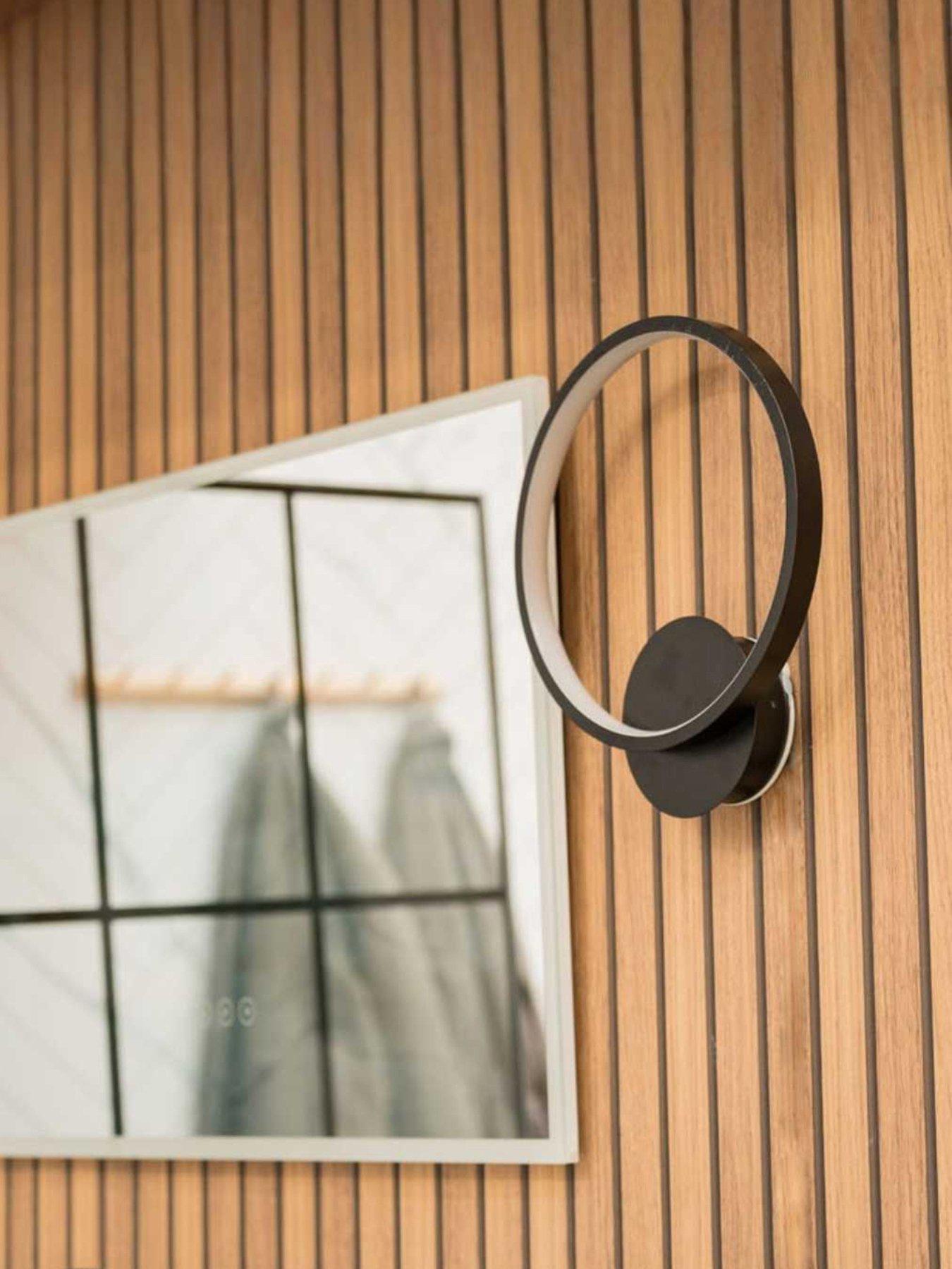 valuelights-infinity-matte-black-ip44-circle-integrated-led-wall-light