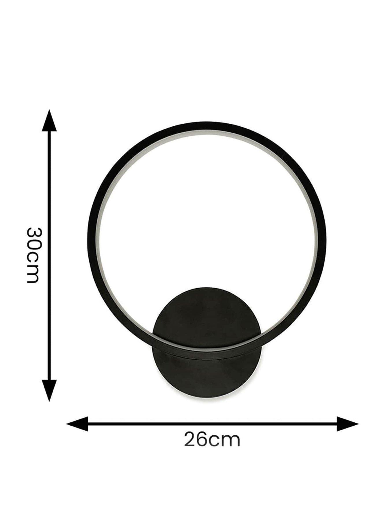 valuelights-infinity-matte-black-ip44-circle-integrated-led-wall-lightback