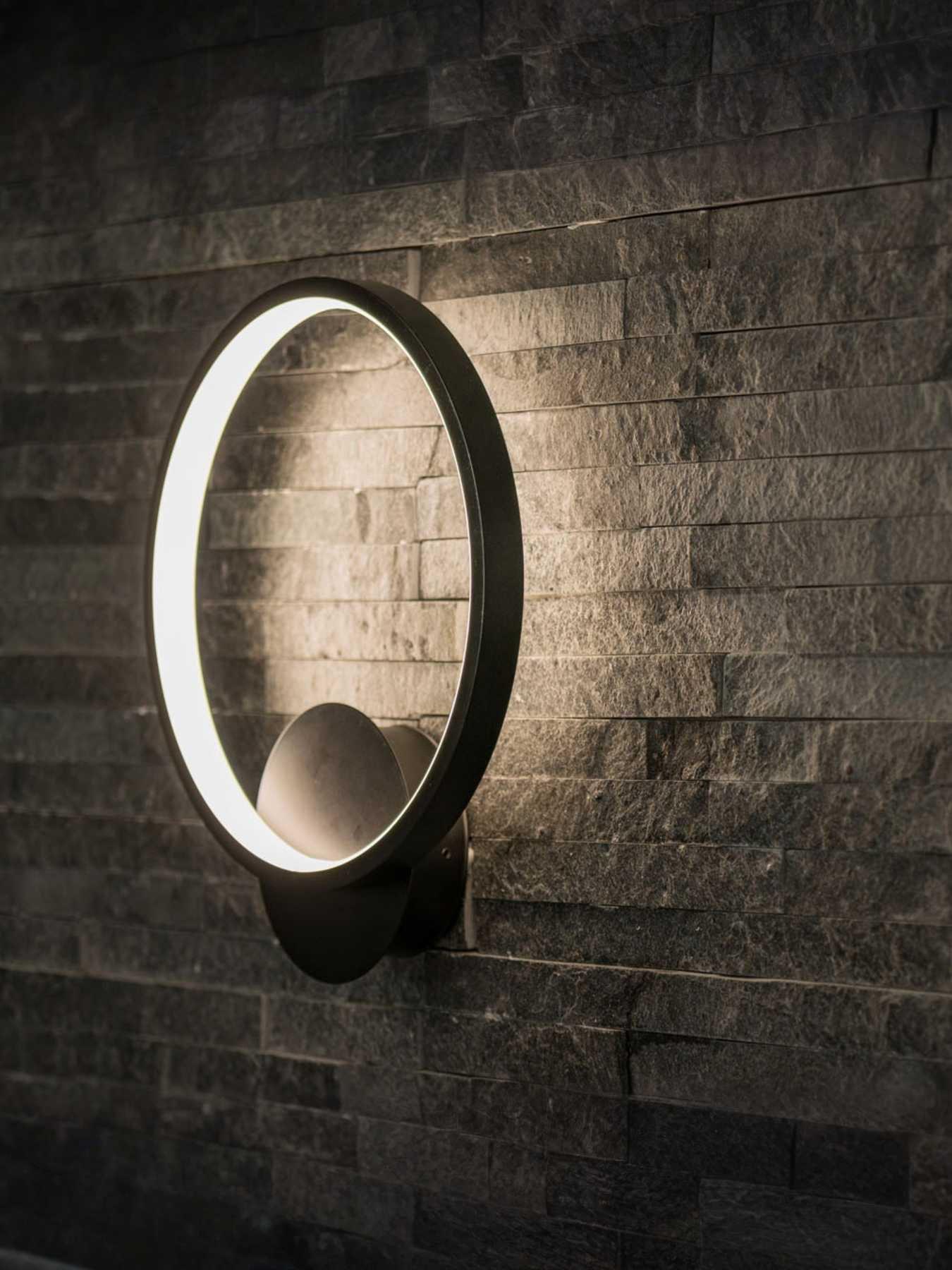 valuelights-infinity-matte-black-ip44-circle-integrated-led-wall-lightdetail