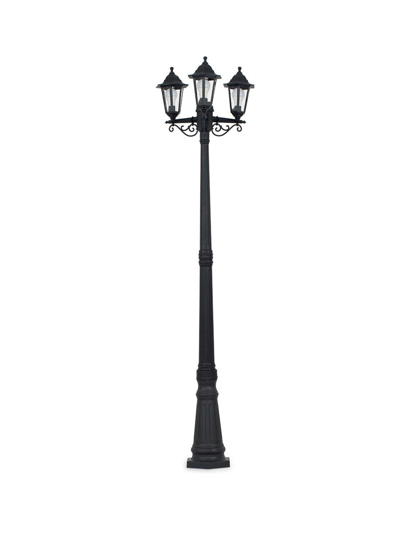 valuelights-mayfair-black-ip44-3-way-plastic-outdoor-lamp-poststillFront