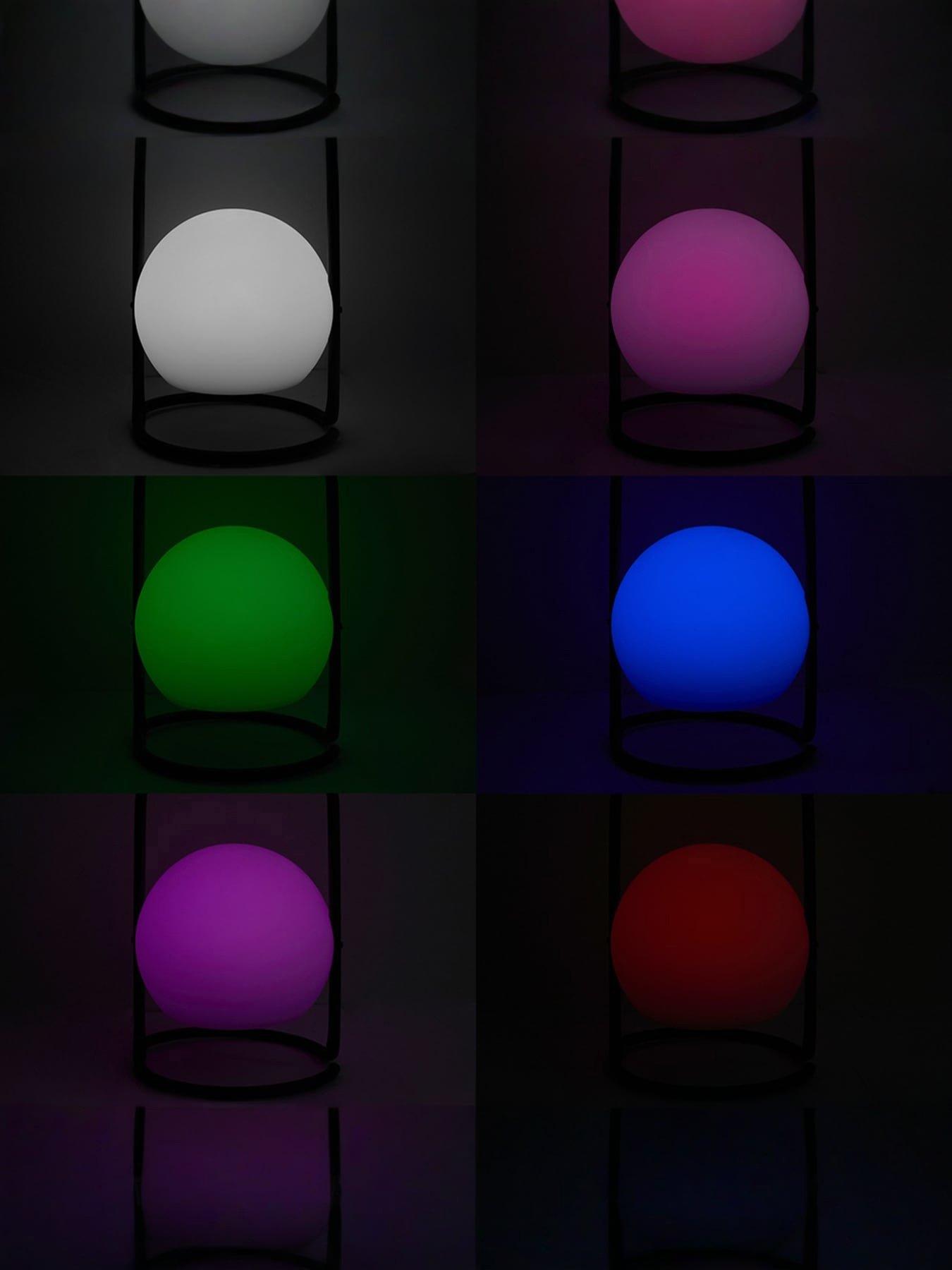 ValueLights Corte White Globe LED Colour Changing Rechargeable Table Light