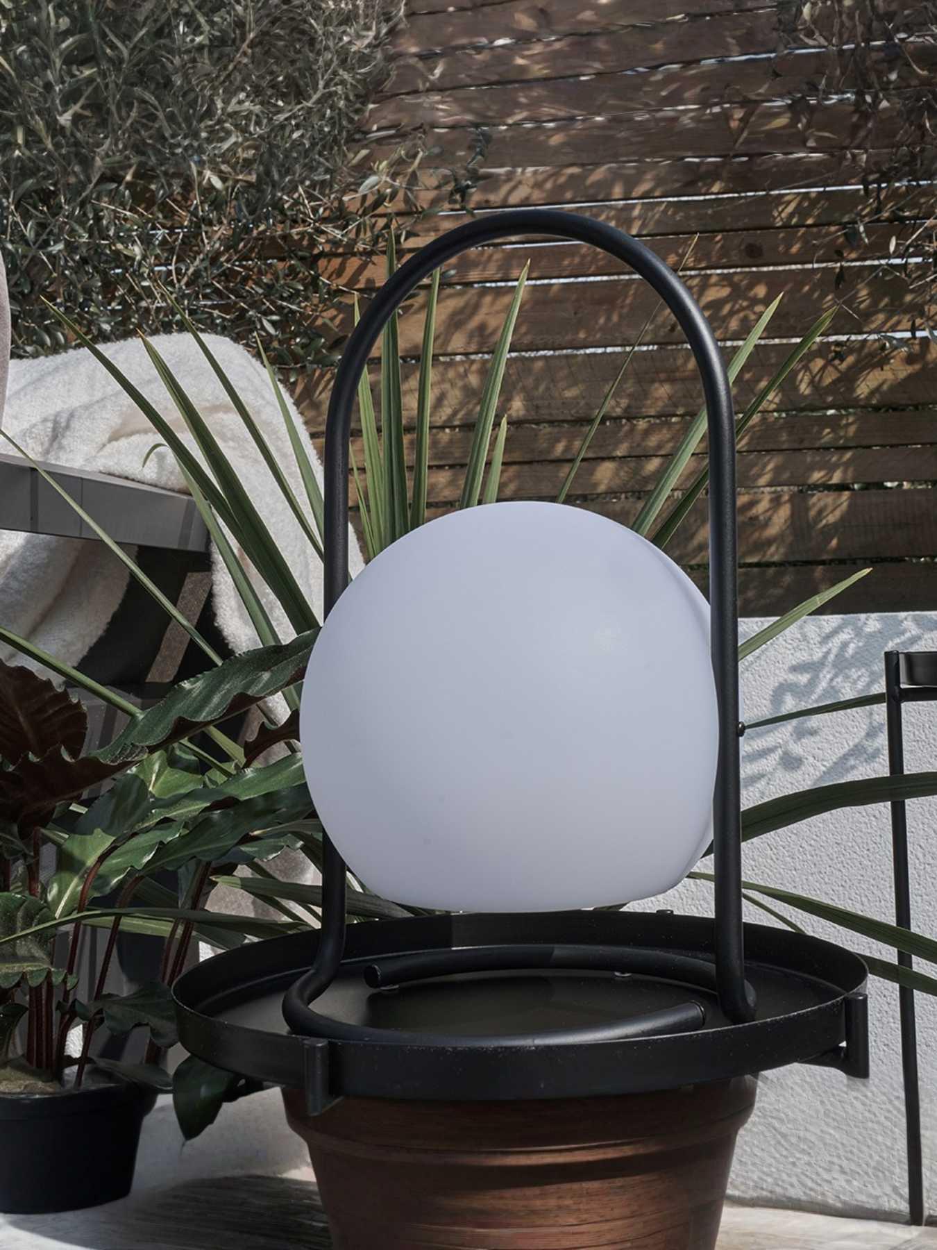 Image 6 of 6 of ValueLights Corte White Globe LED Colour Changing Rechargeable Table Light