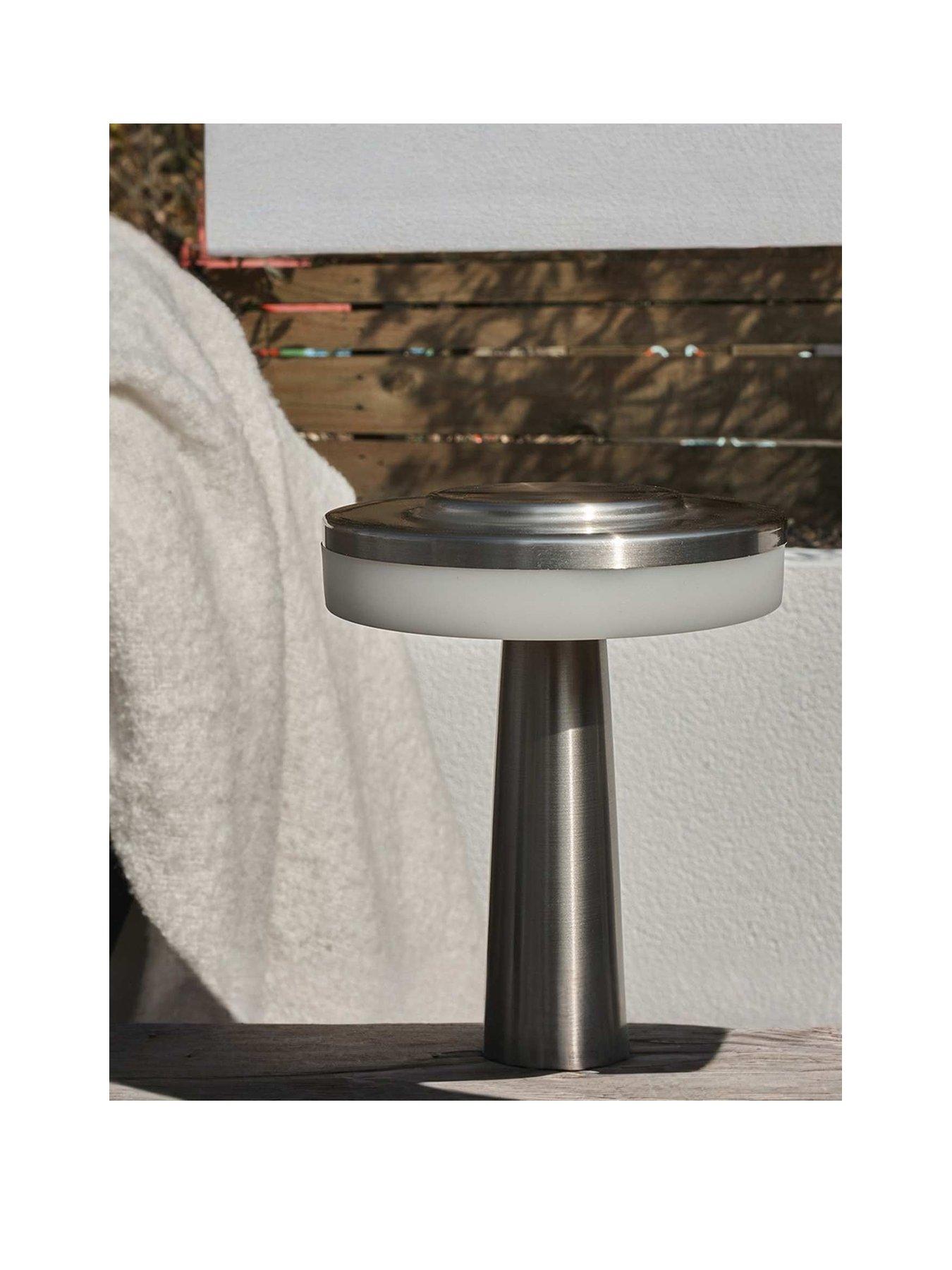 undefined Talence Pair of Brushed Chrome Rechargeable Dimmable Table Lamps