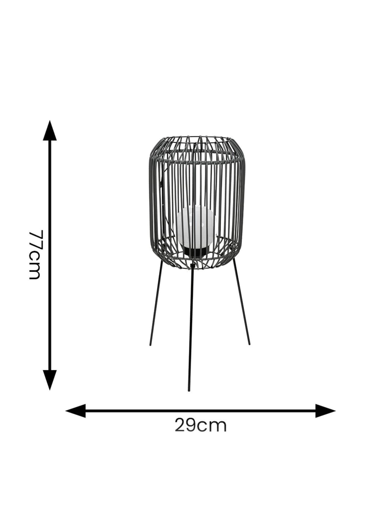 Image 4 of 4 of ValueLights Rattan Solar Powered Squat Tripod Floor Lamp