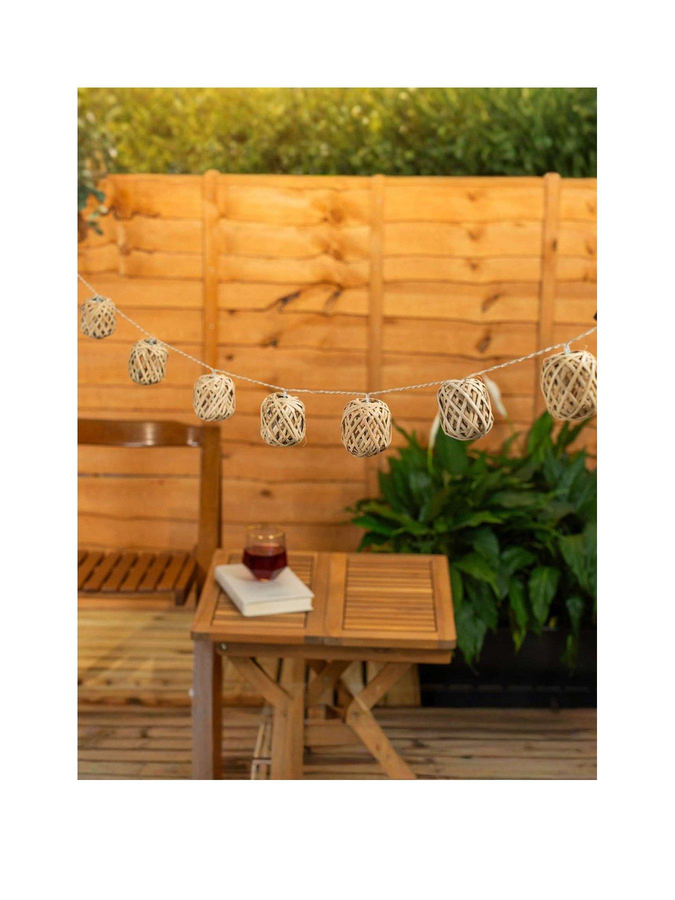 undefined Battery Powered Rattan Basket String Lights - Set of 10