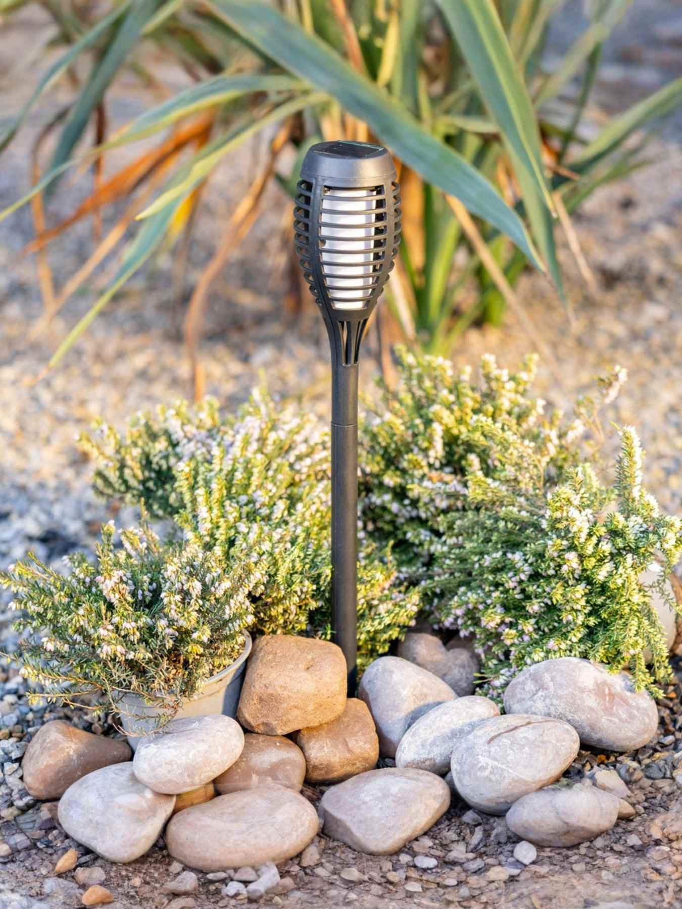 Image 1 of 5 of ValueLights Flame Effect Solar Powered Stake Lights - Set of 6