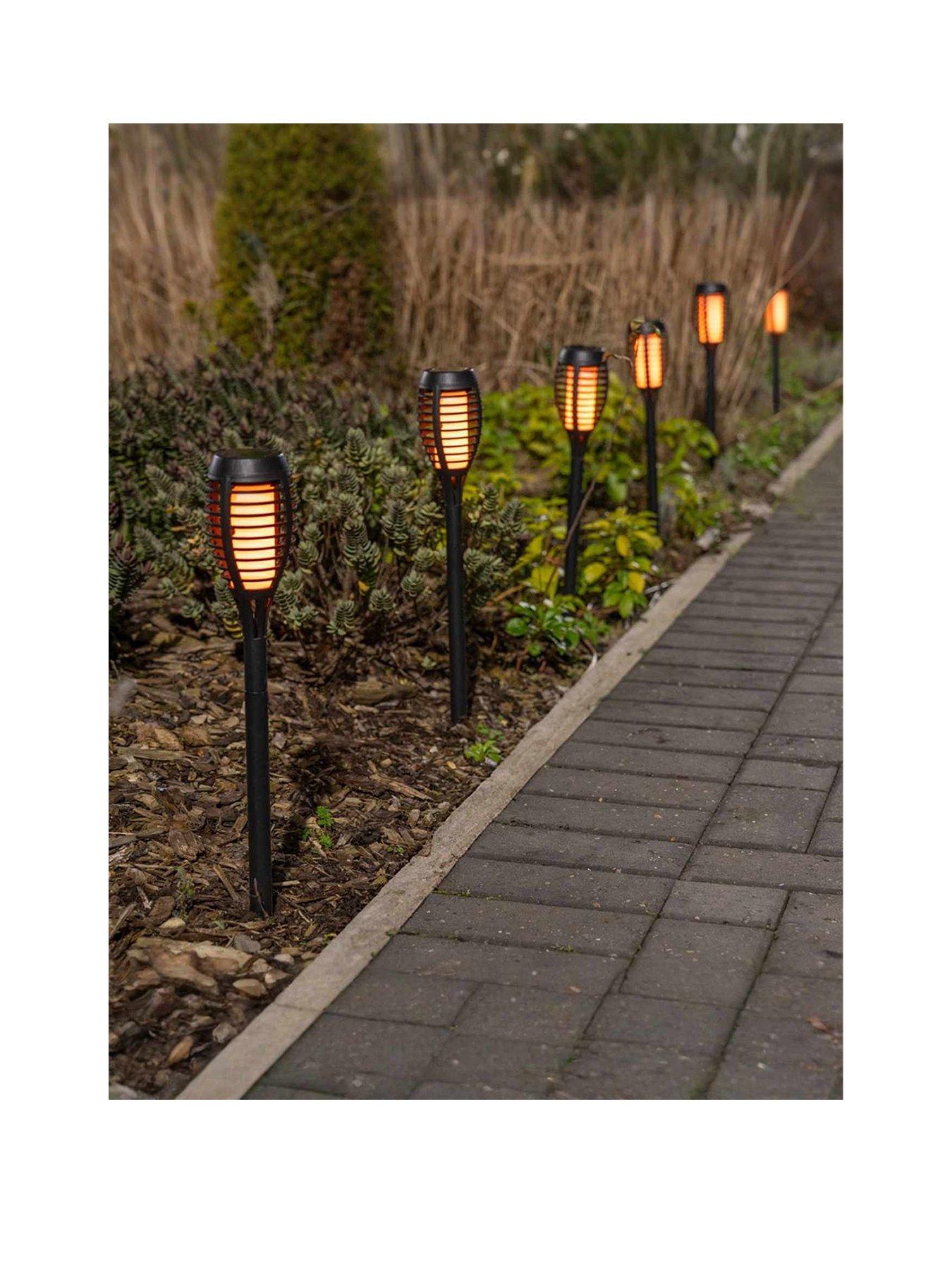 Image 3 of 5 of ValueLights Flame Effect Solar Powered Stake Lights - Set of 6