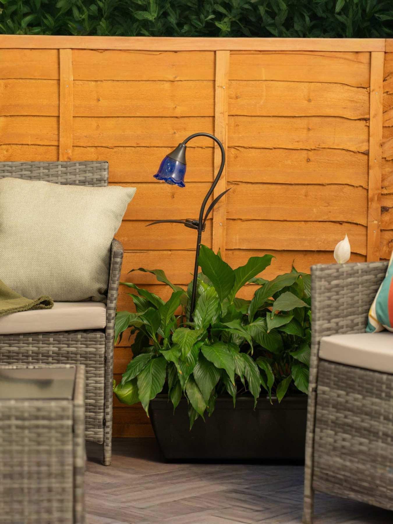 Image 1 of 4 of ValueLights Blue Tulip Flower Solar Powered Stake Light