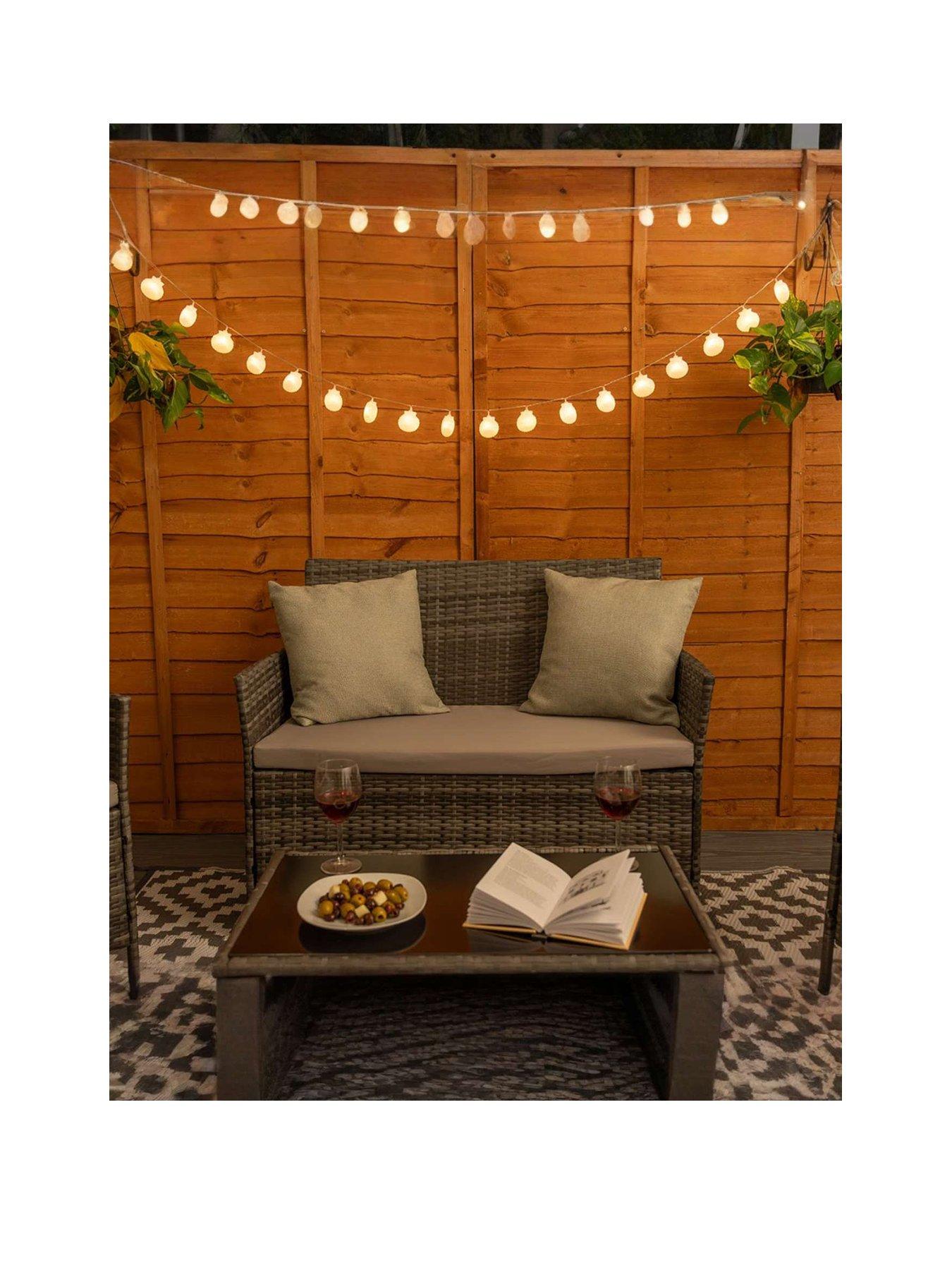 Image 2 of 5 of ValueLights White Seashell LED Solar String Lights - Set of 20
