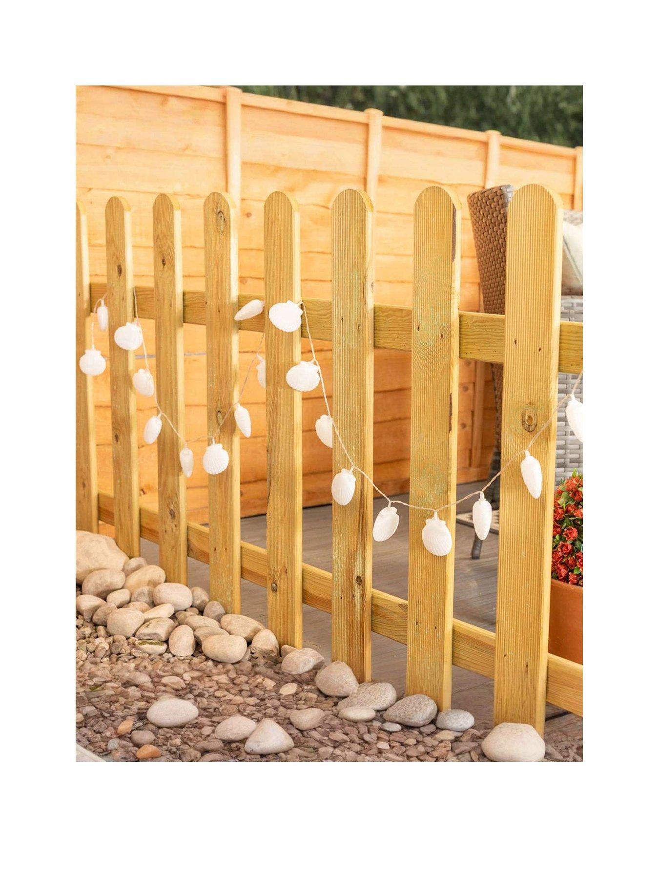 Image 3 of 5 of ValueLights White Seashell LED Solar String Lights - Set of 20