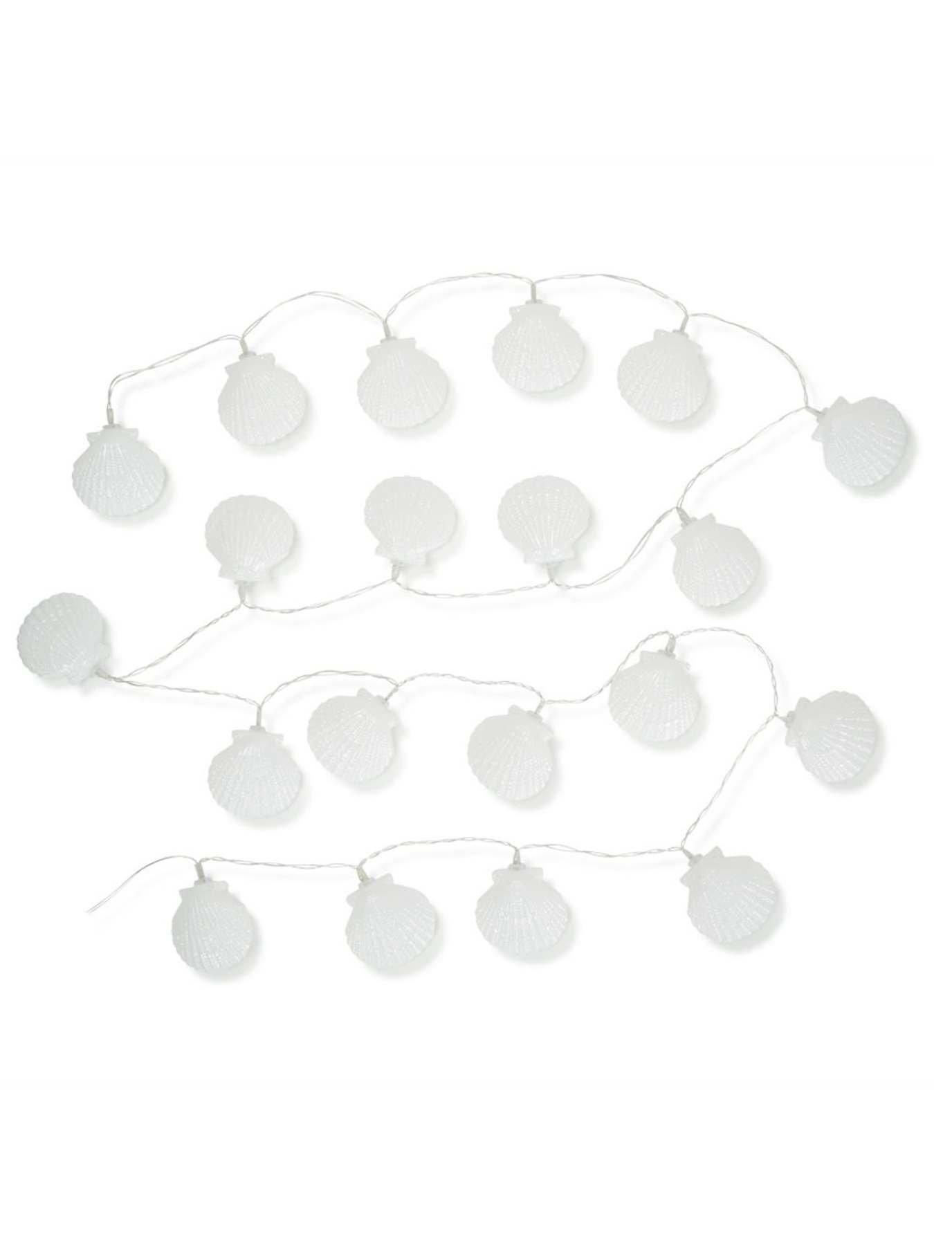 Image 5 of 5 of ValueLights White Seashell LED Solar String Lights - Set of 20